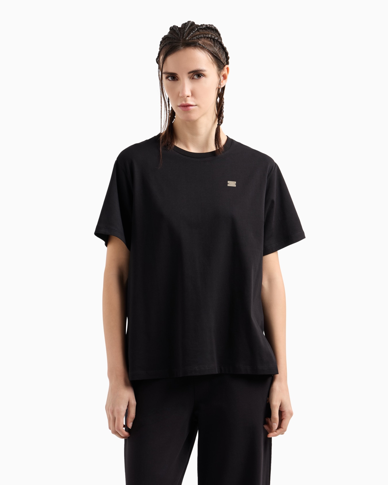 Core Lady stretch cotton jersey crew-neck T-shirt Slide 3
