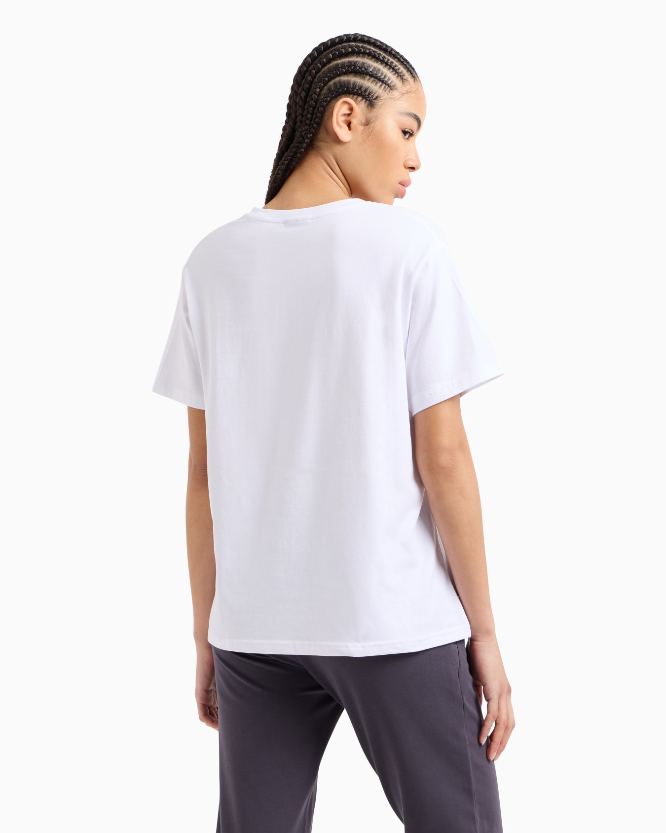 Core Lady stretch cotton jersey V-neck T-shirt Slide 2