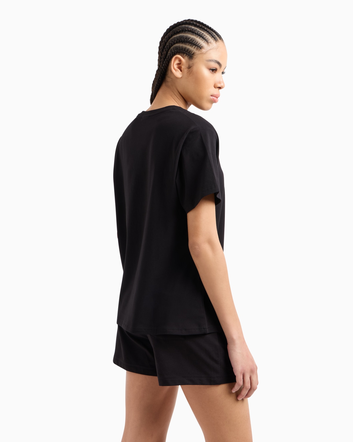 Core Lady stretch cotton jersey V-neck T-shirt Slide 2