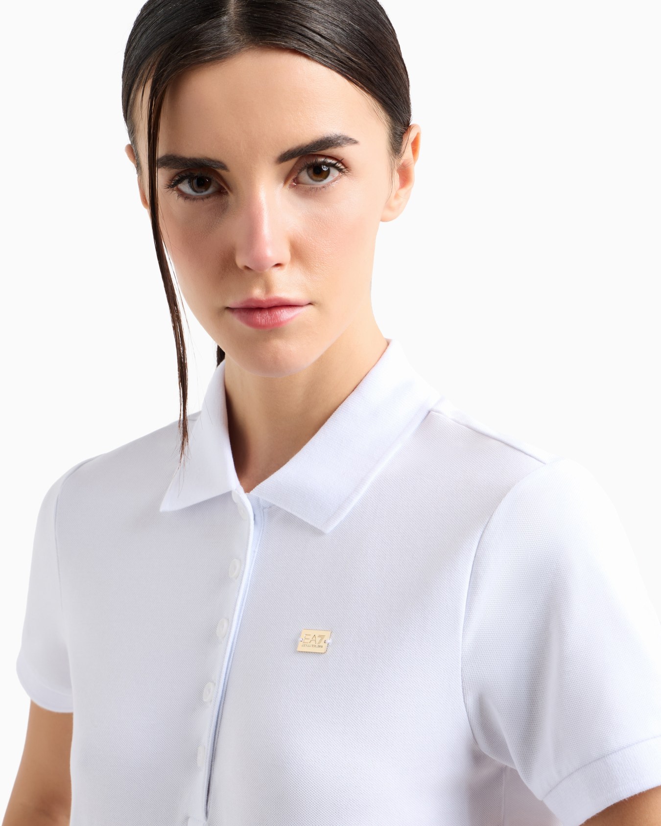 Core Lady stretch-cotton jersey polo shirt Slide 4