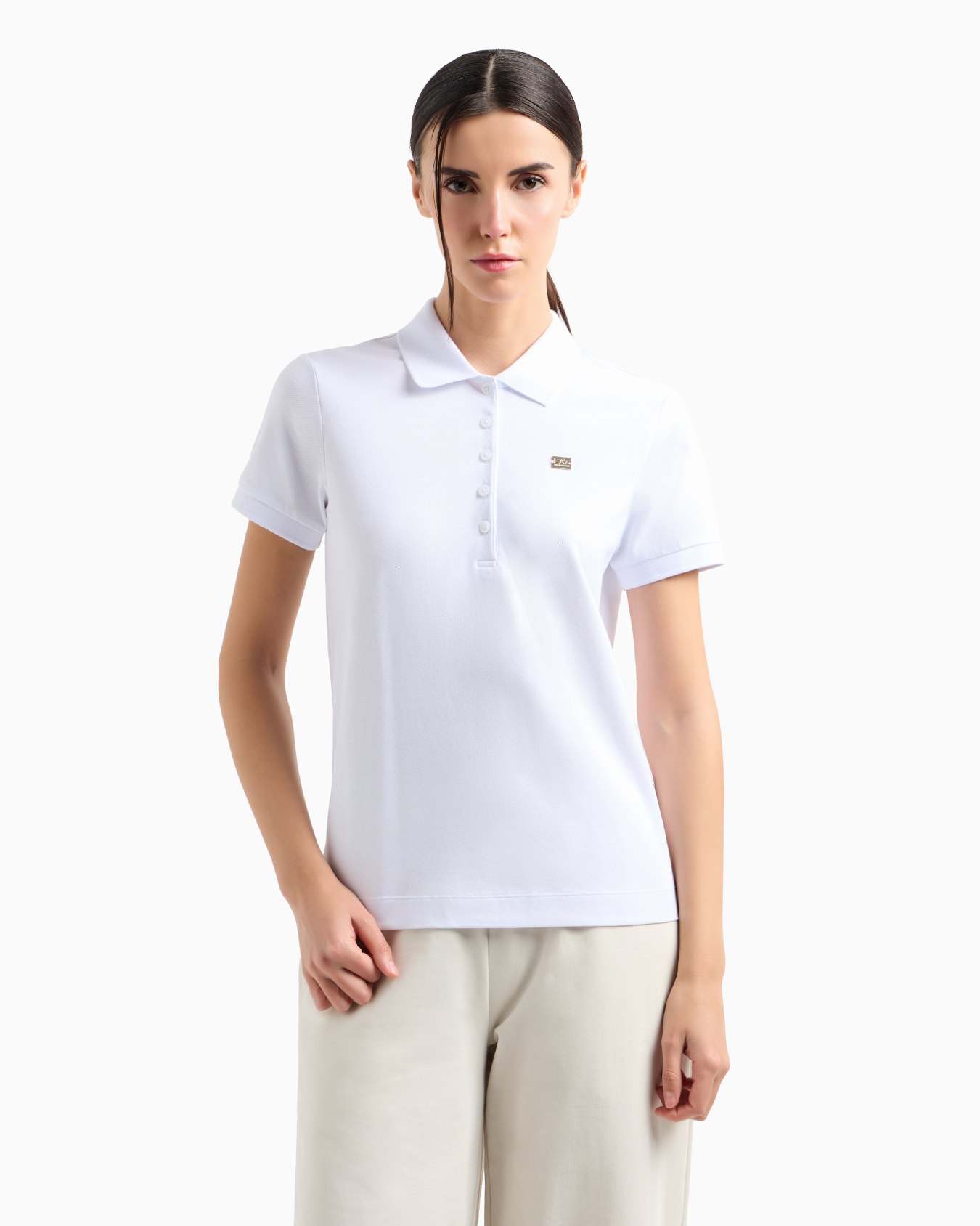 Core Lady stretch-cotton jersey polo shirt Slide 3