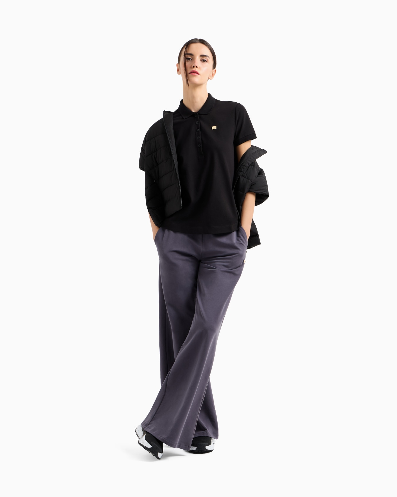 Core Lady stretch-cotton jersey polo shirt Slide 1