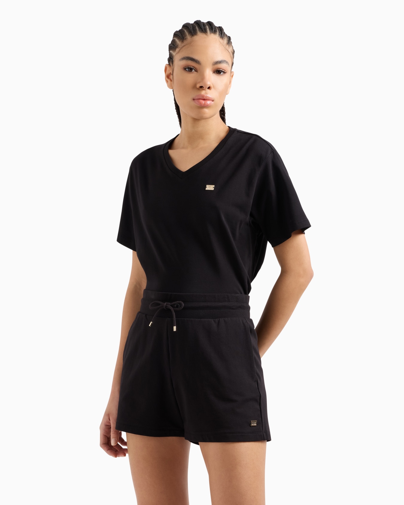 Core Lady stretch cotton-jersey fleece shorts Slide 3