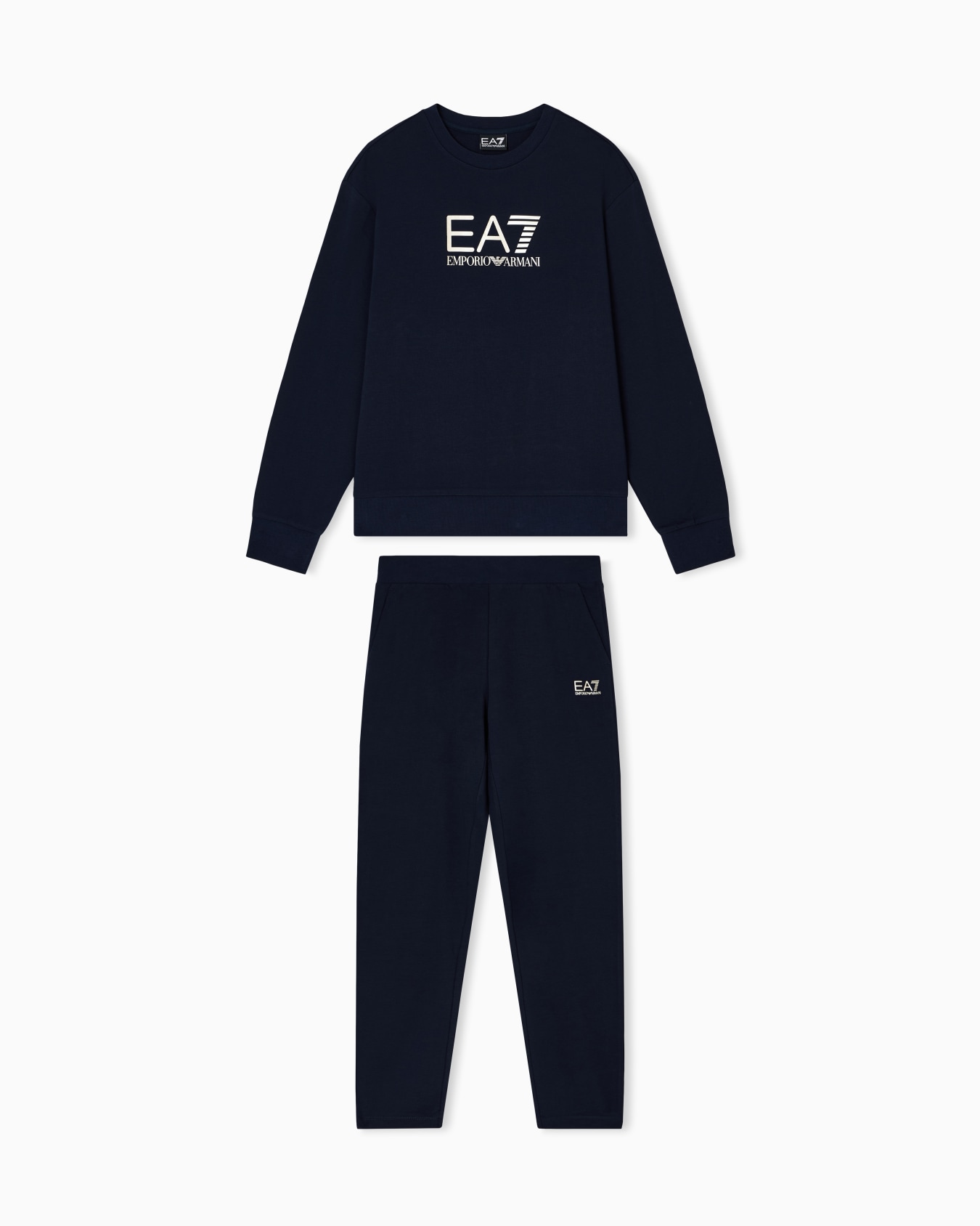 Stretch-cotton tracksuit with logo Slide 0