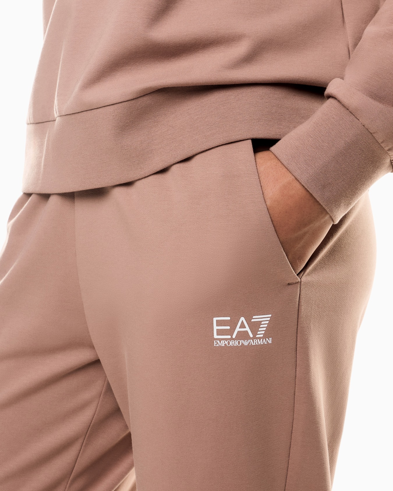 Survêtement en coton stretch avec logo Diapositive 4