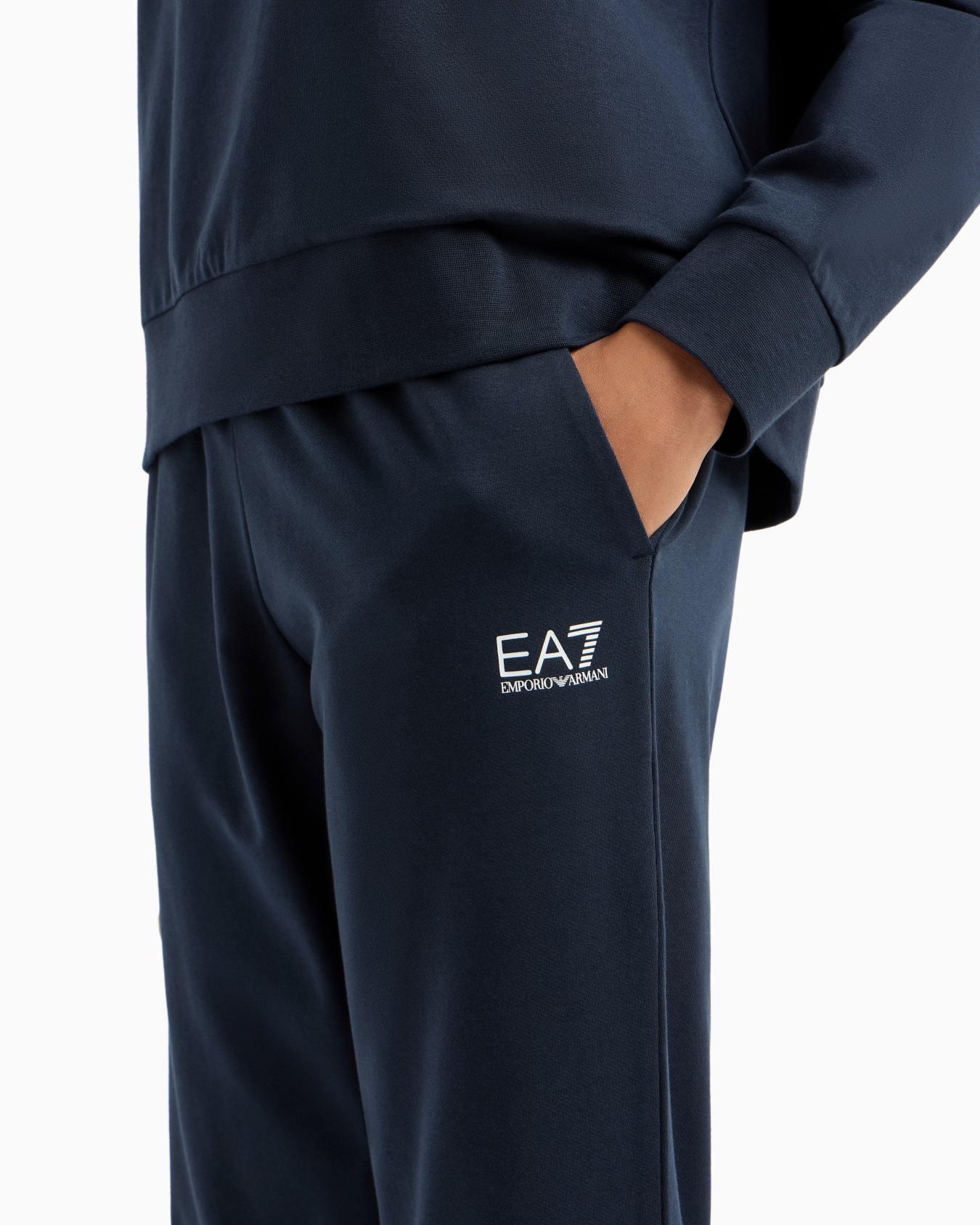 Stretch-cotton tracksuit with logo Slide 4