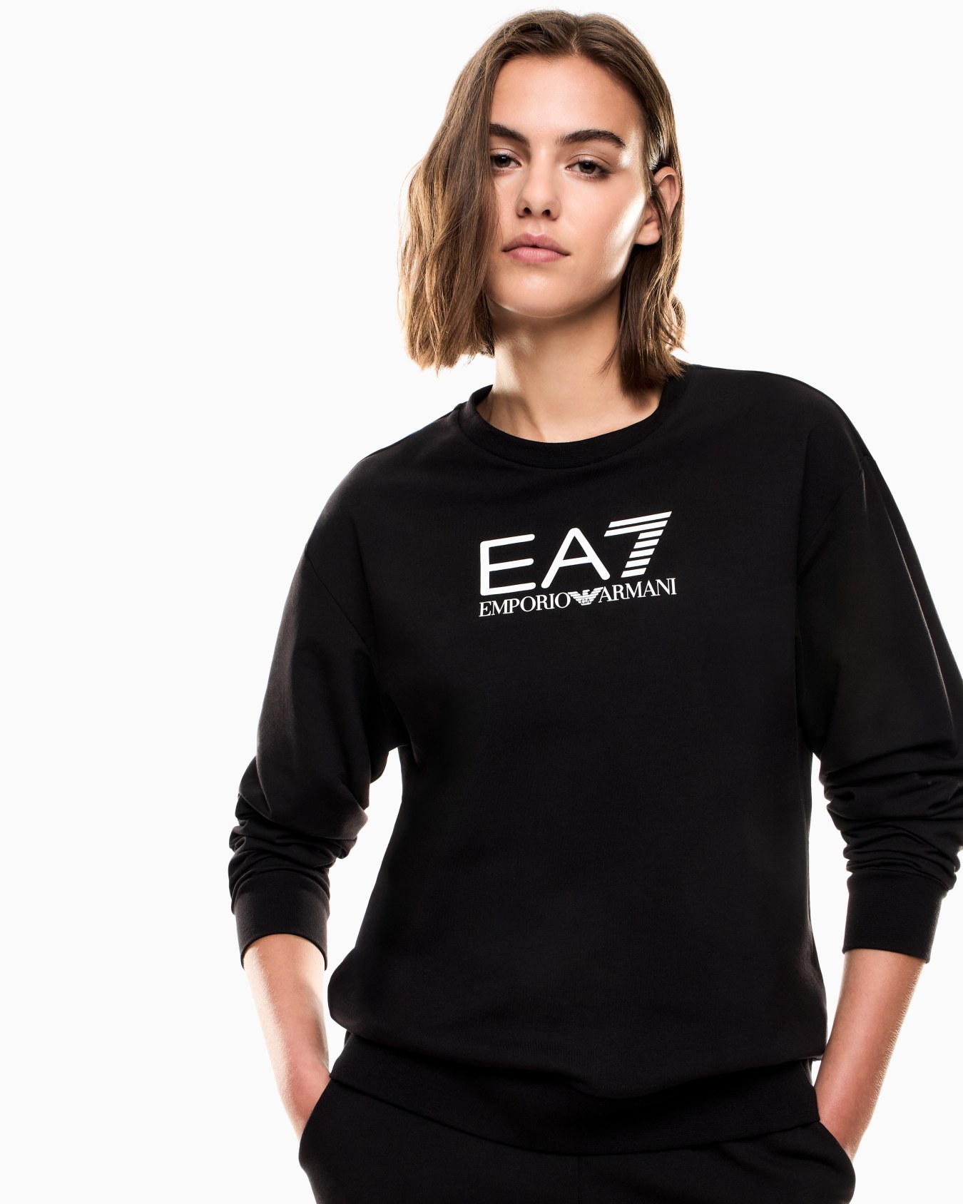 Stretch-cotton tracksuit with logo Slide 3