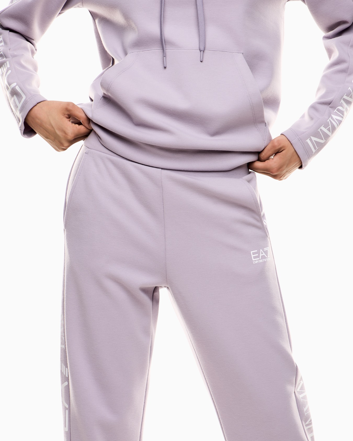 Stretch cotton-jersey tracksuit with logo Diapositiva 4