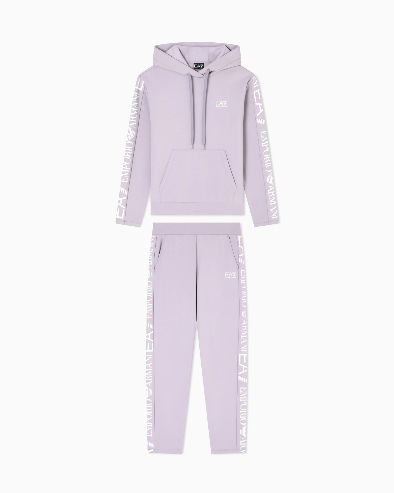 Stretch cotton-jersey tracksuit with logo Diapositiva 0