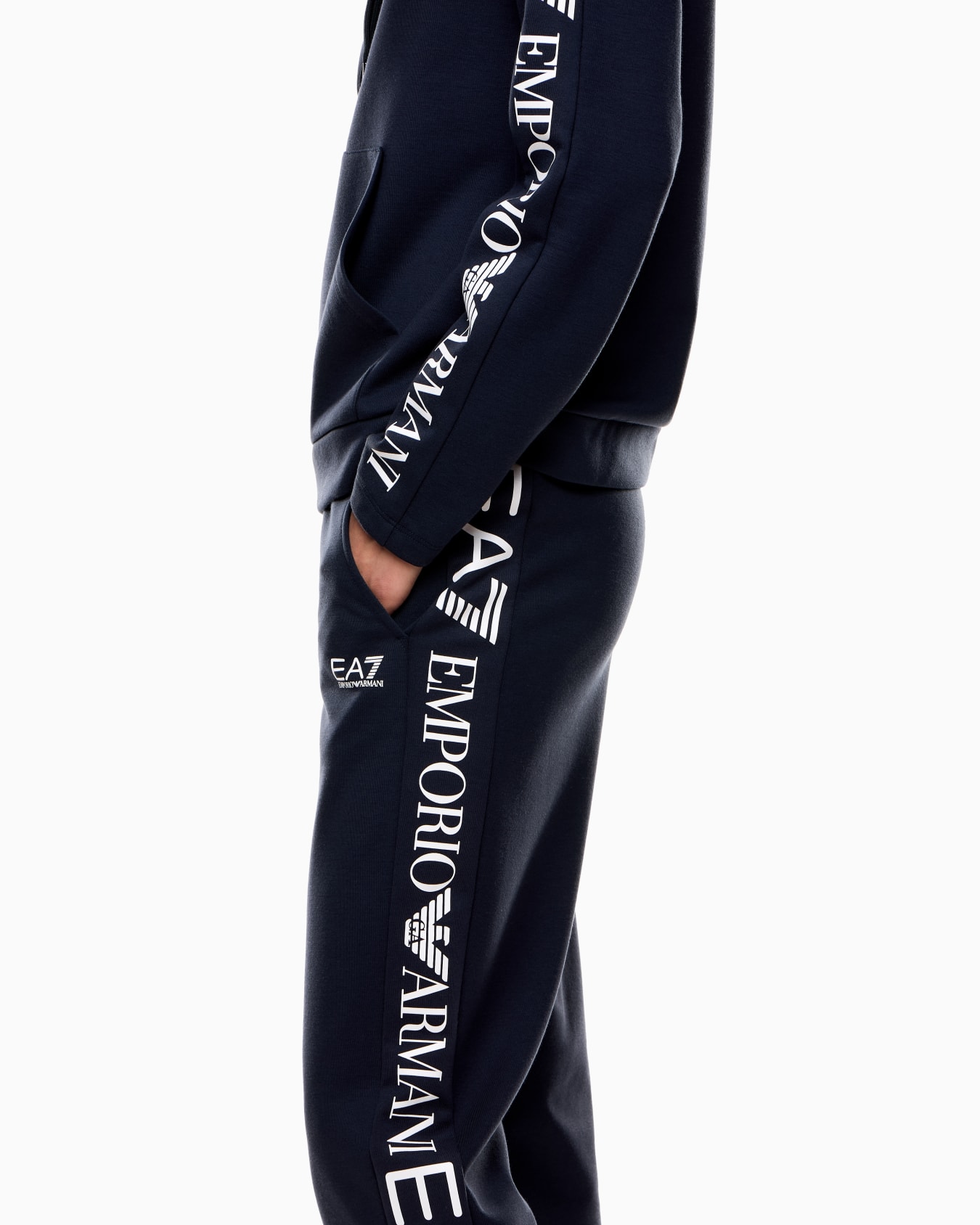 Stretch cotton-jersey tracksuit with logo Diapositiva 4