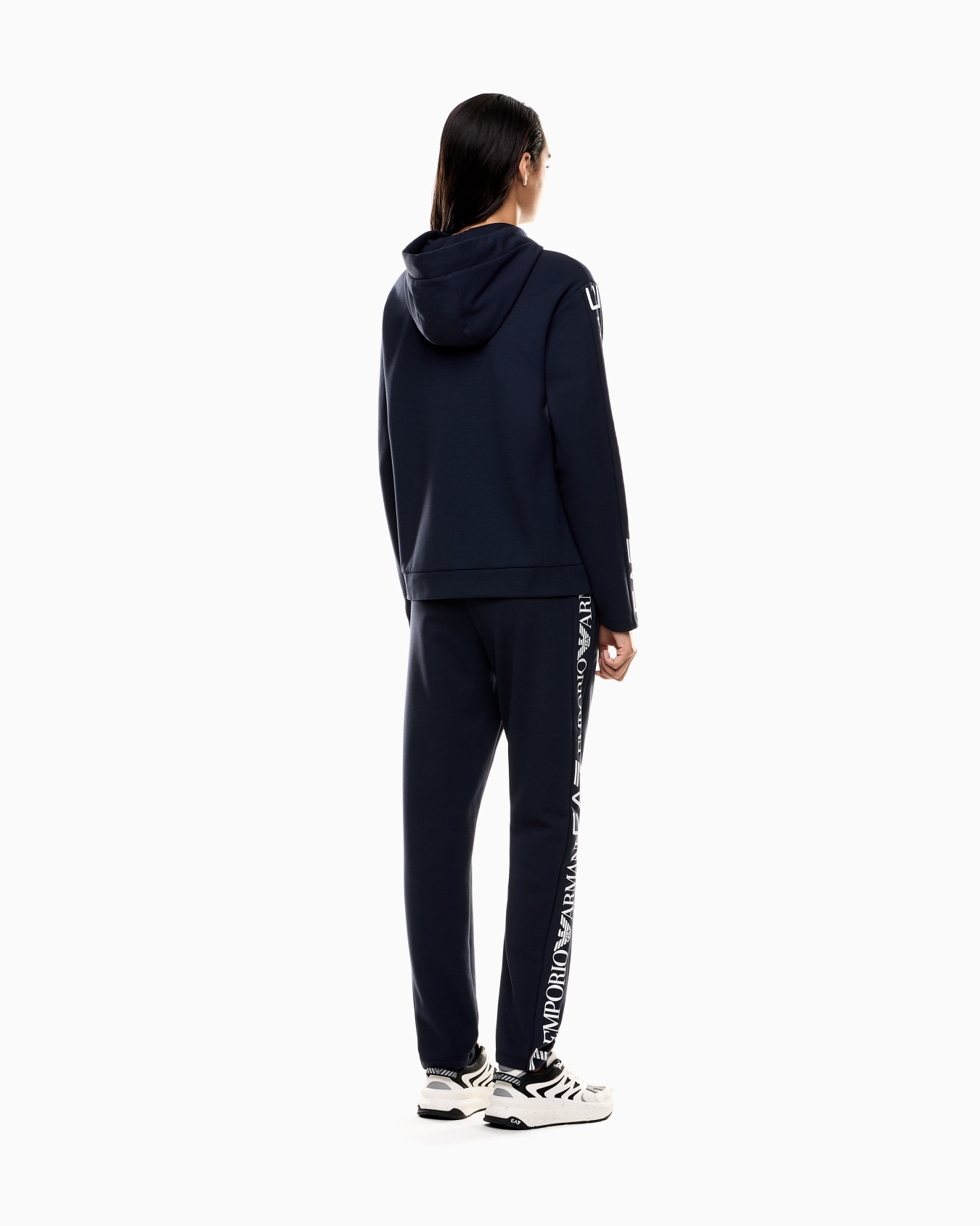 Stretch cotton-jersey tracksuit with logo Diapositiva 2