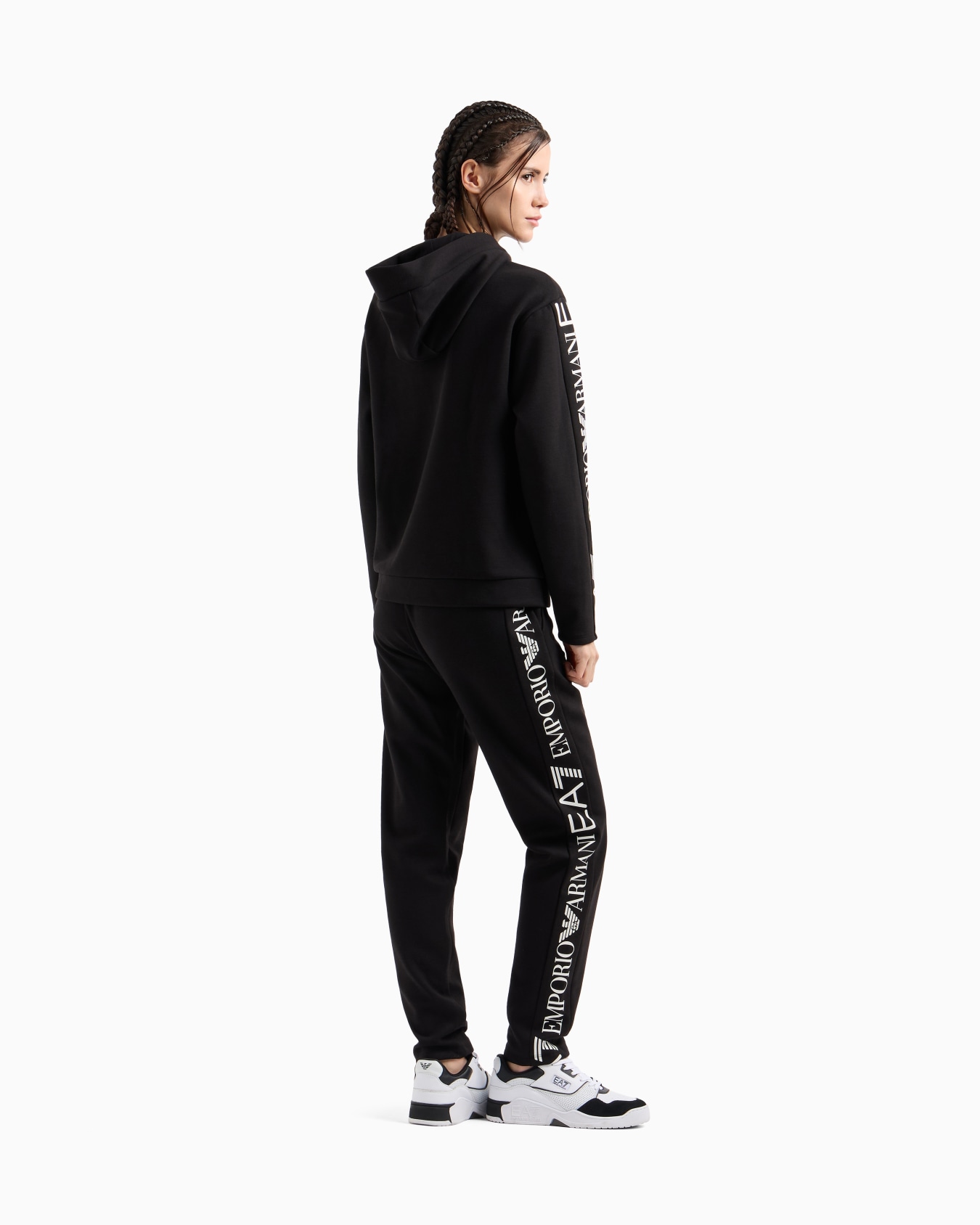 Stretch cotton-jersey tracksuit with logo Slide 2