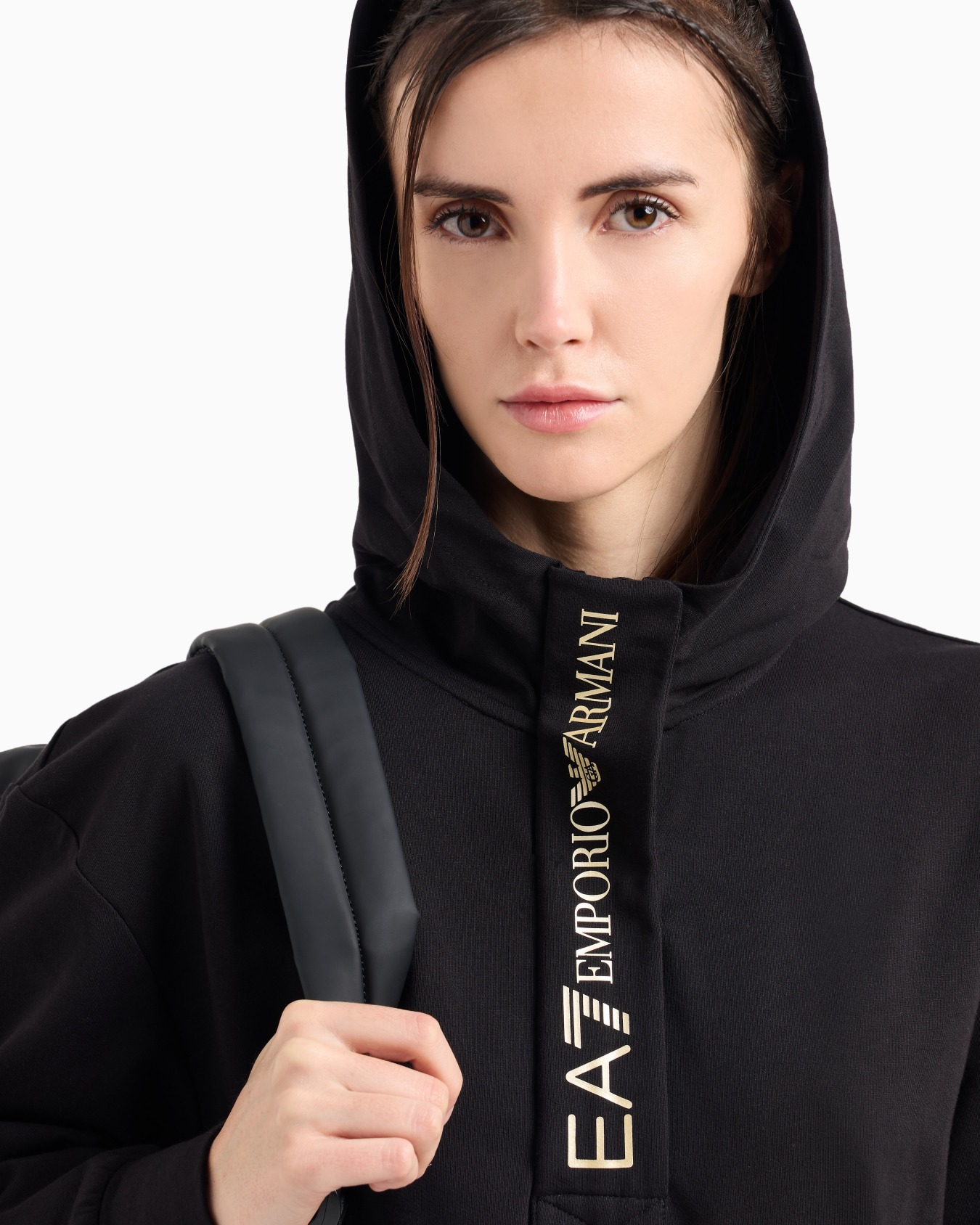 Stretch cotton jersey hooded tracksuit Slide 3
