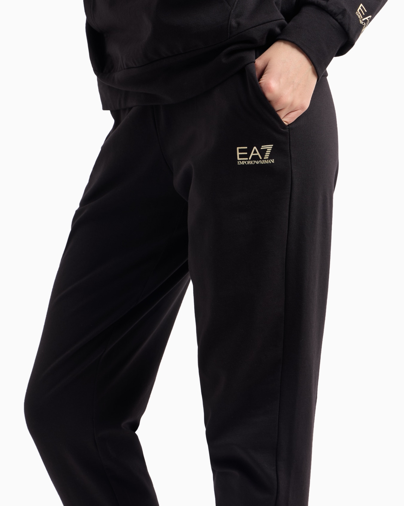 Stretch cotton jersey hooded tracksuit Slide 4