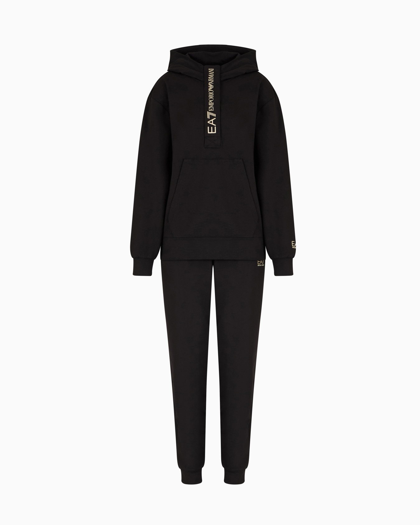 Stretch cotton jersey hooded tracksuit Slide 0