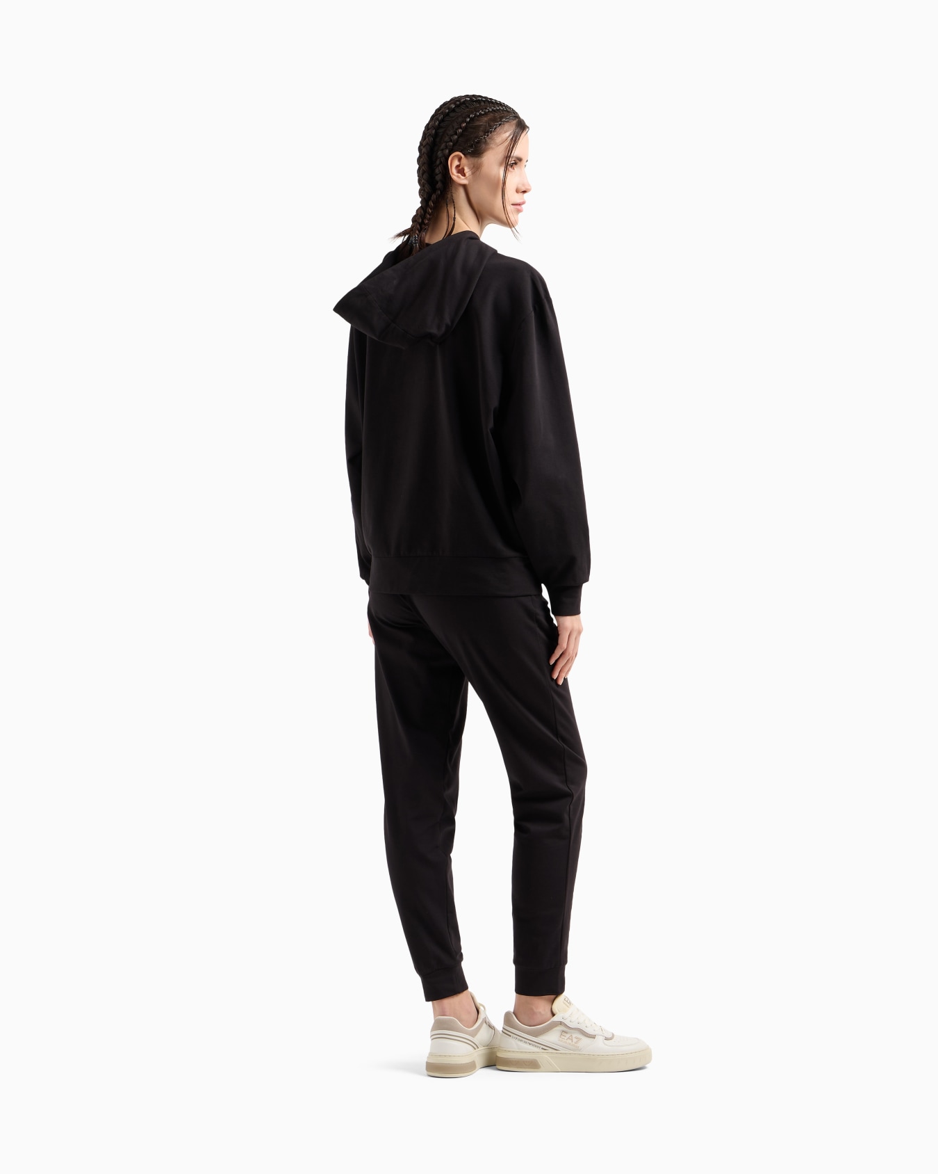 Stretch cotton jersey hooded tracksuit Slide 2