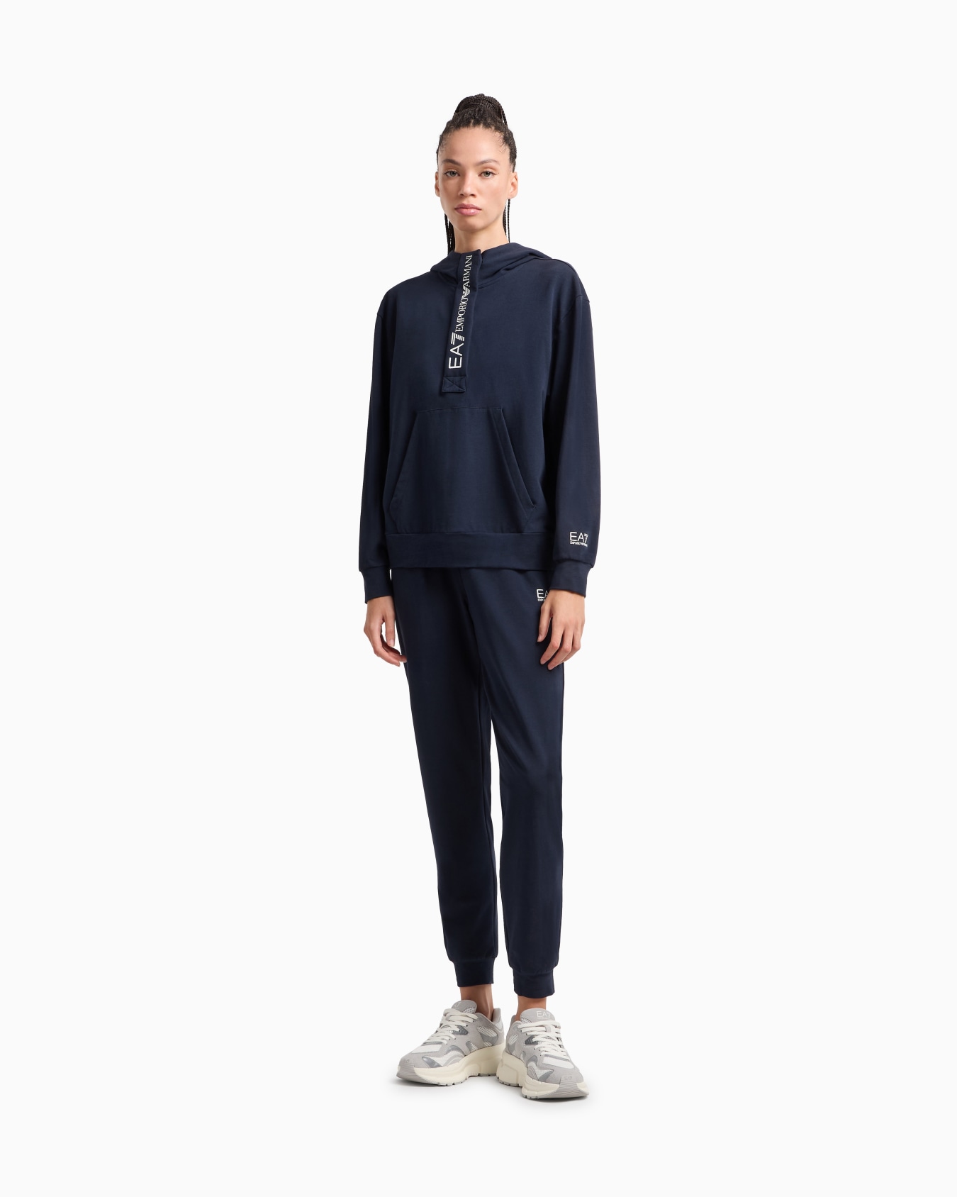 Survêtement à capuche en jersey de coton stretch Diapositive 3