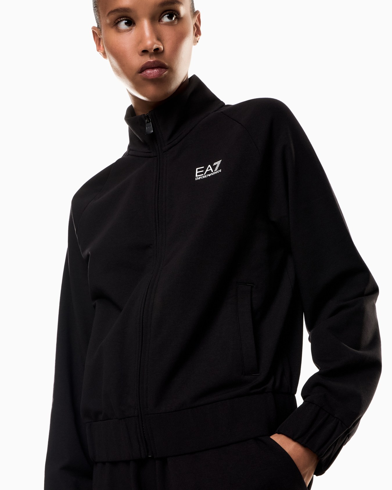 Stretch cotton-blend tracksuit with logo Slide 3
