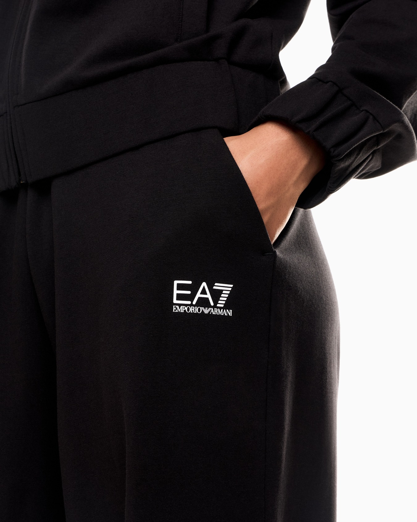 Stretch cotton-blend tracksuit with logo Slide 4