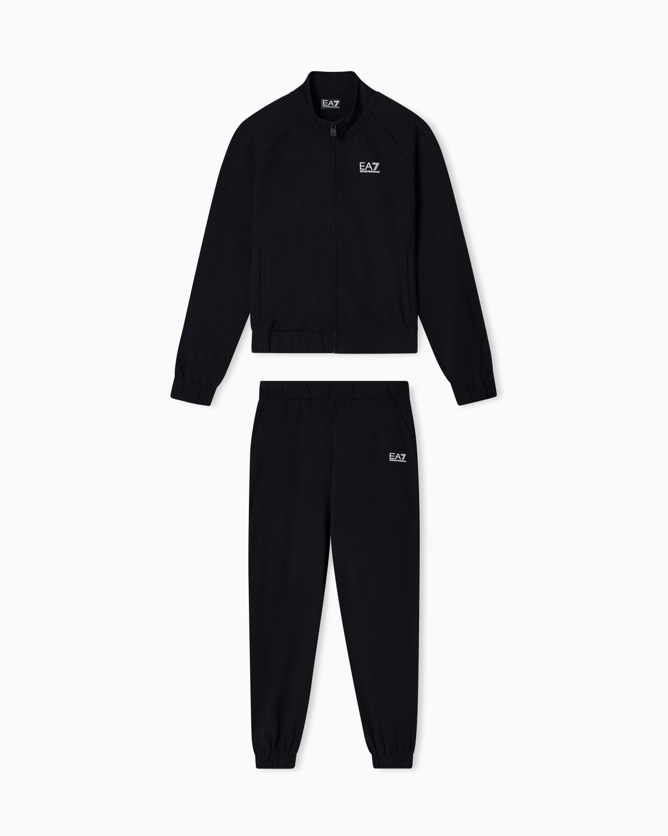 Stretch cotton-blend tracksuit with logo Slide 0