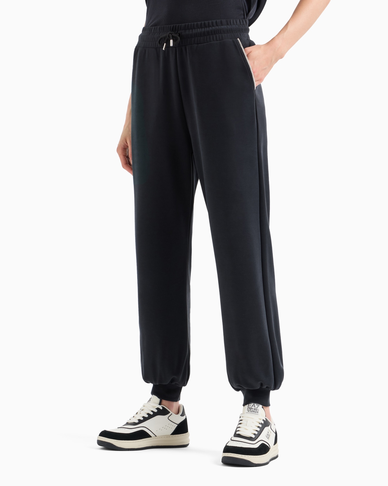 Pantalones de chándal Precious en mezcla de modal elástico Diapositiva 3