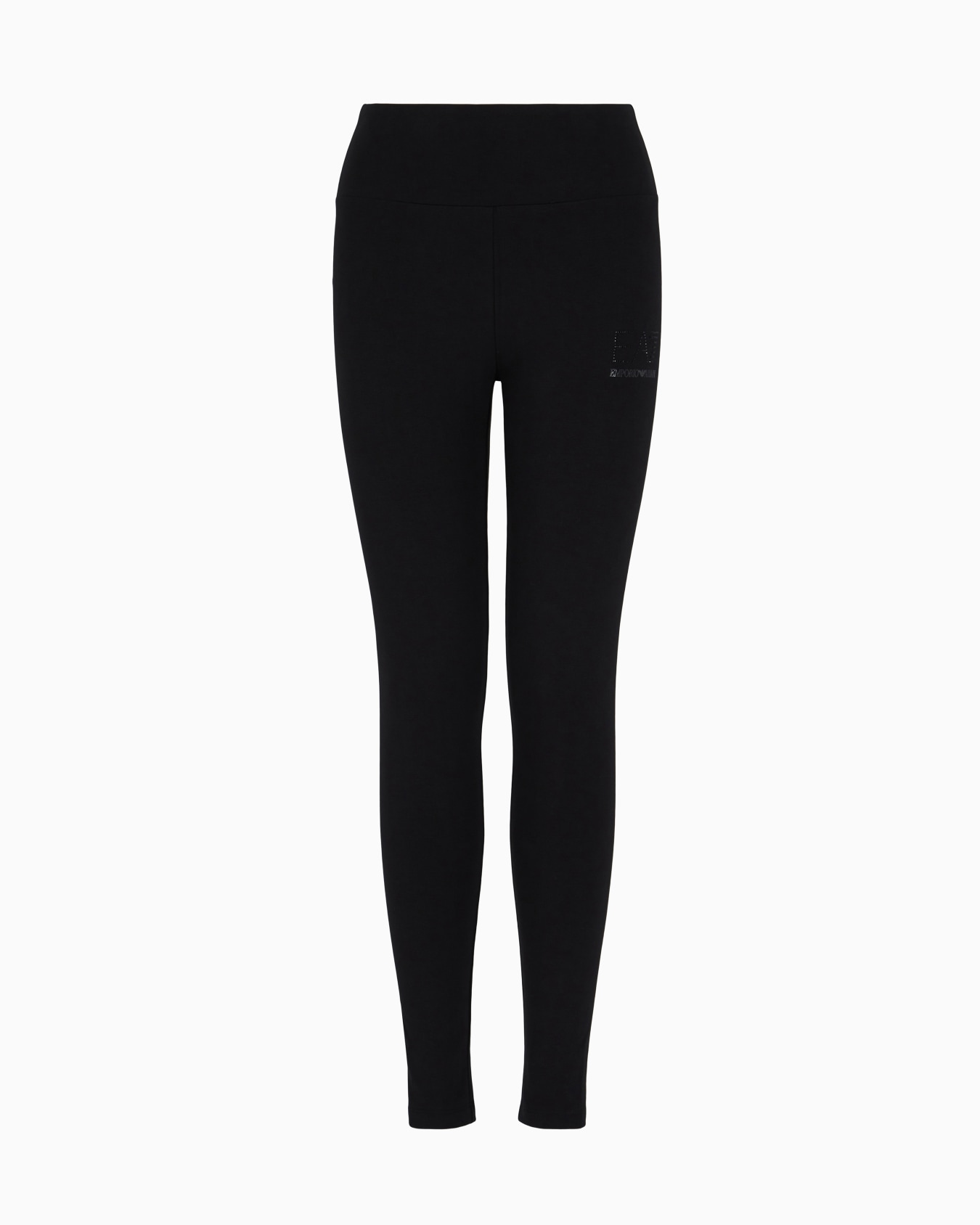 Logo Series leggings with rhinestone EA7 logo Slide 0