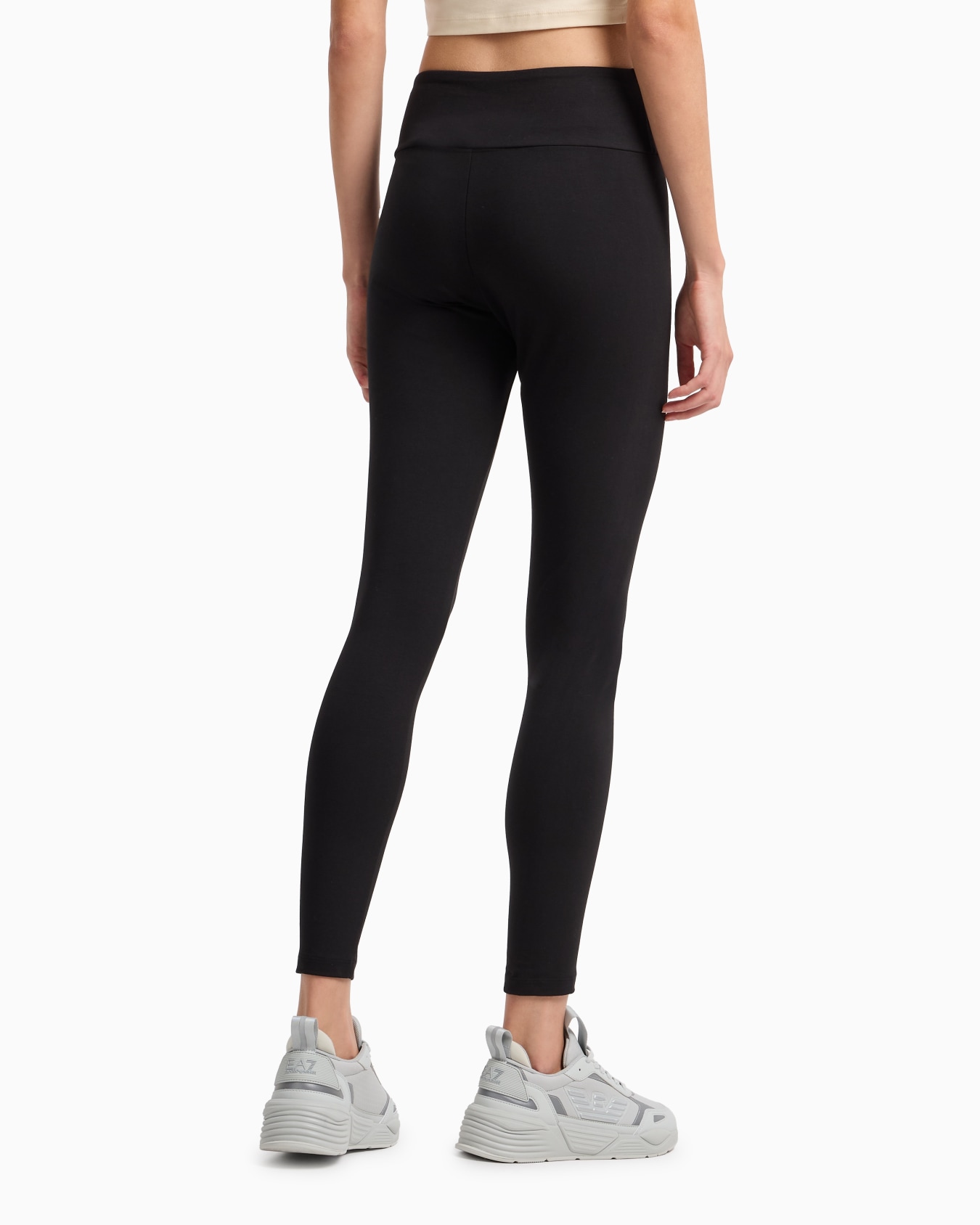 Logo Series leggings with rhinestone EA7 logo Slide 2