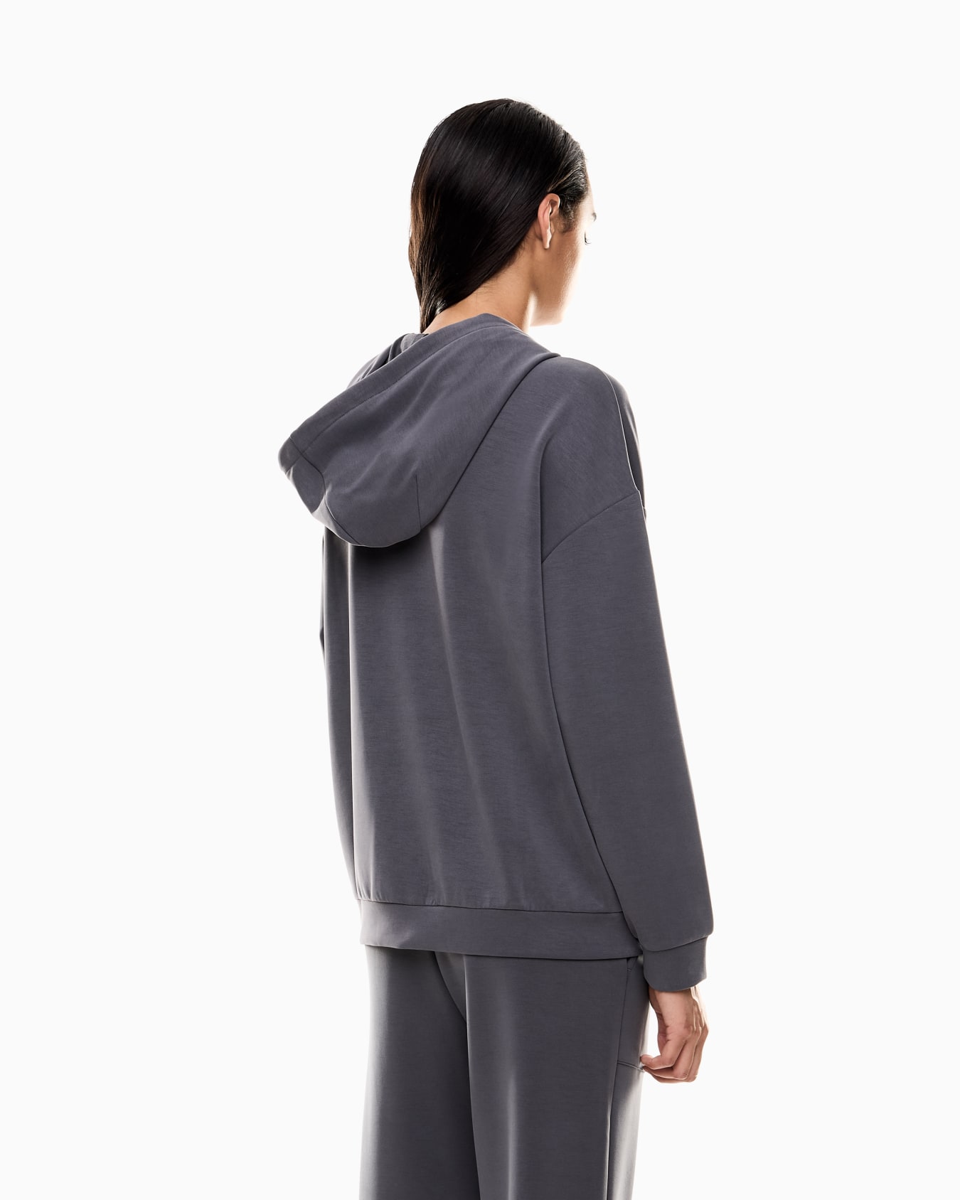 Core Lady hooded sweatshirt in a stretch modal blend interlock Slide 2