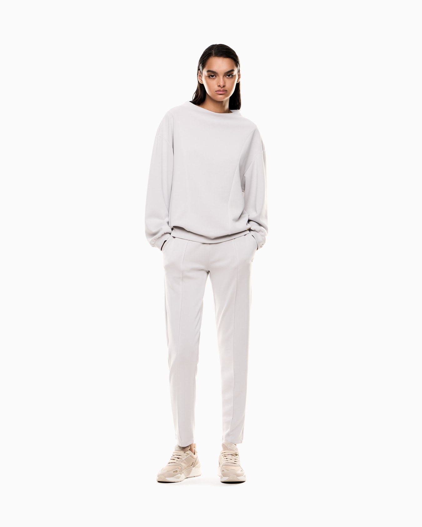 Pantalones de chándal de interlock de mezcla de modal elástico Core Lady Diapositiva 1