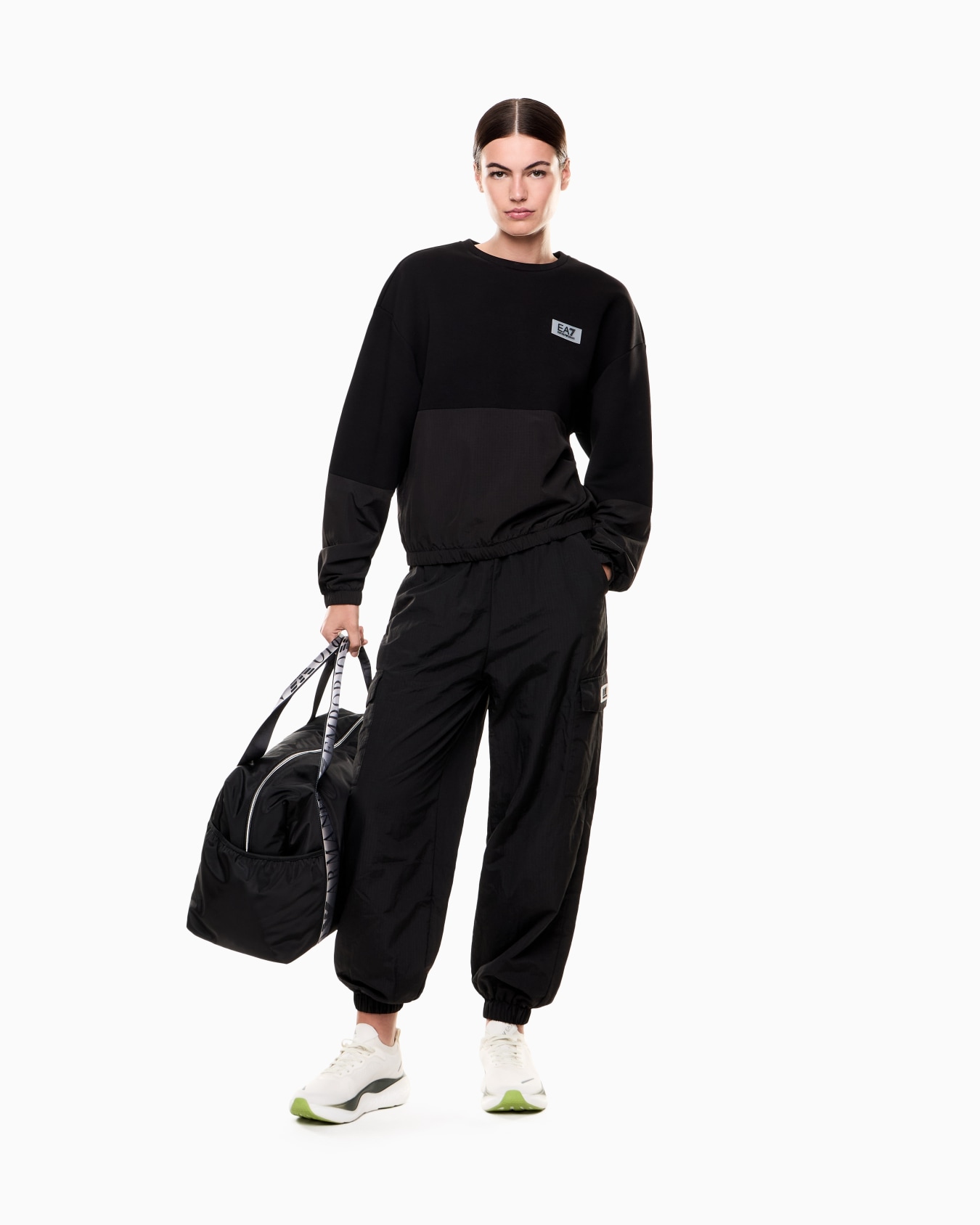 Contemporary Sport crew-neck sweatshirt with scuba inserts Slide 1