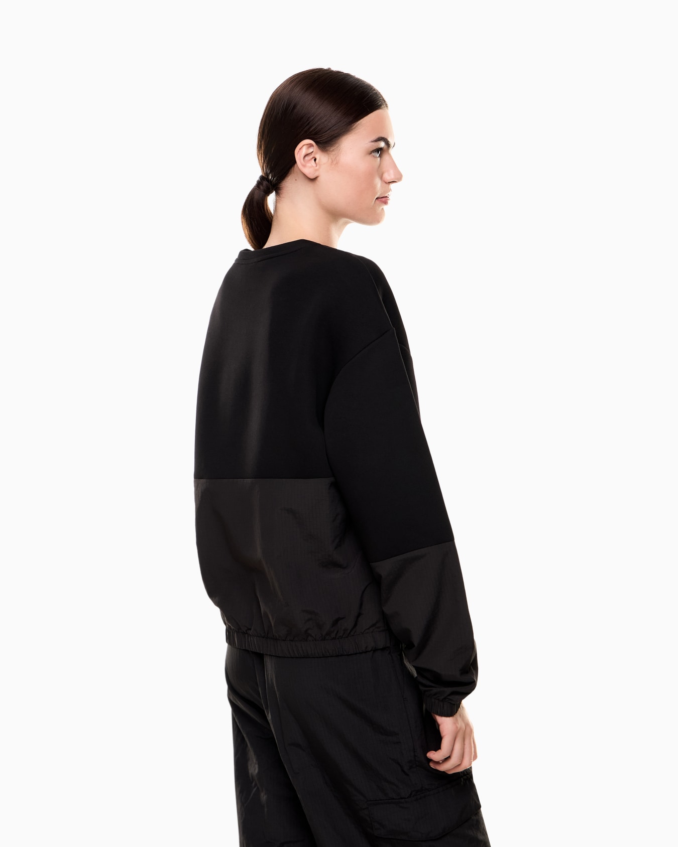 Contemporary Sport crew-neck sweatshirt with scuba inserts Slide 2