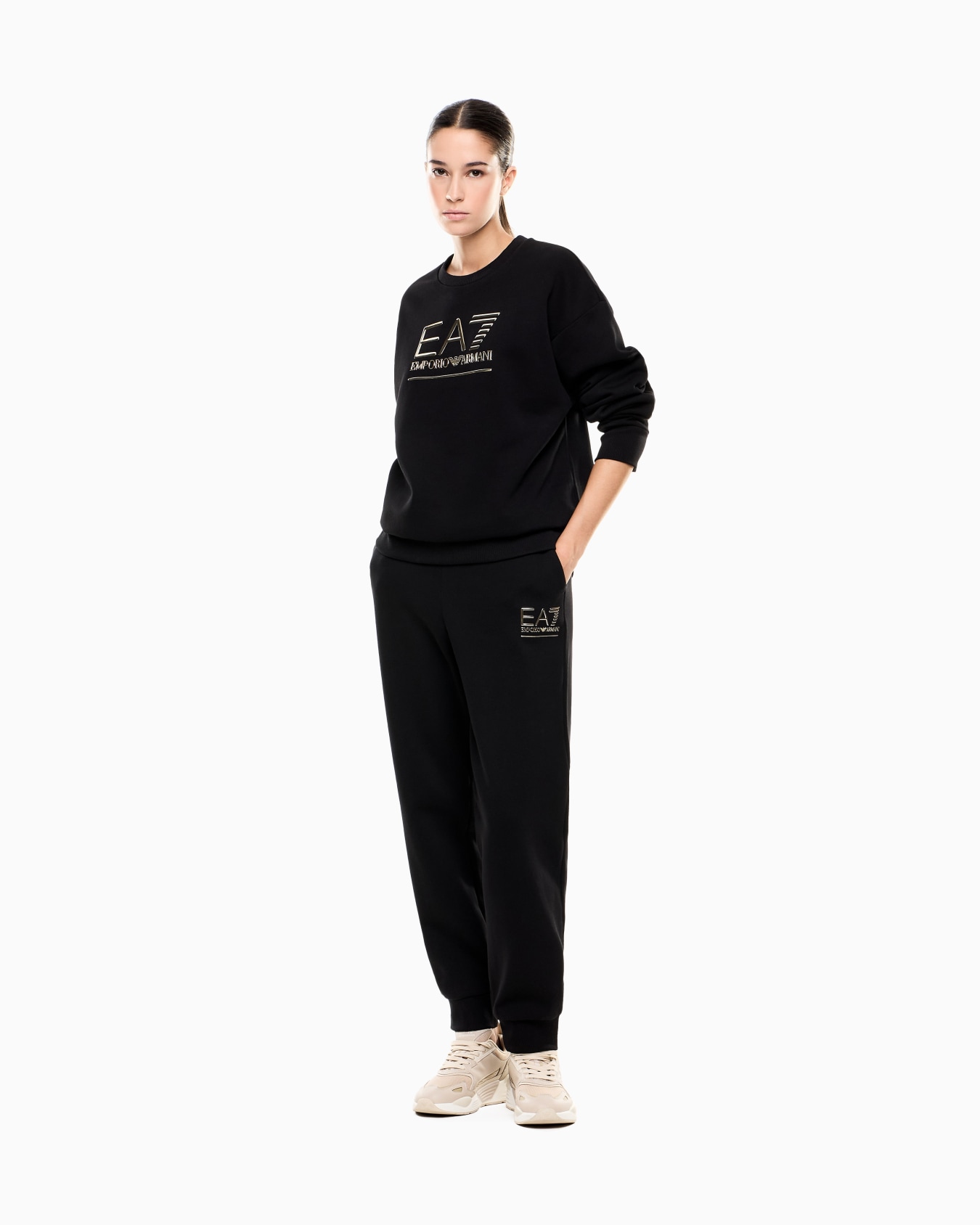 Visibility cotton-blend sweatshirt with oversized logo Slide 1