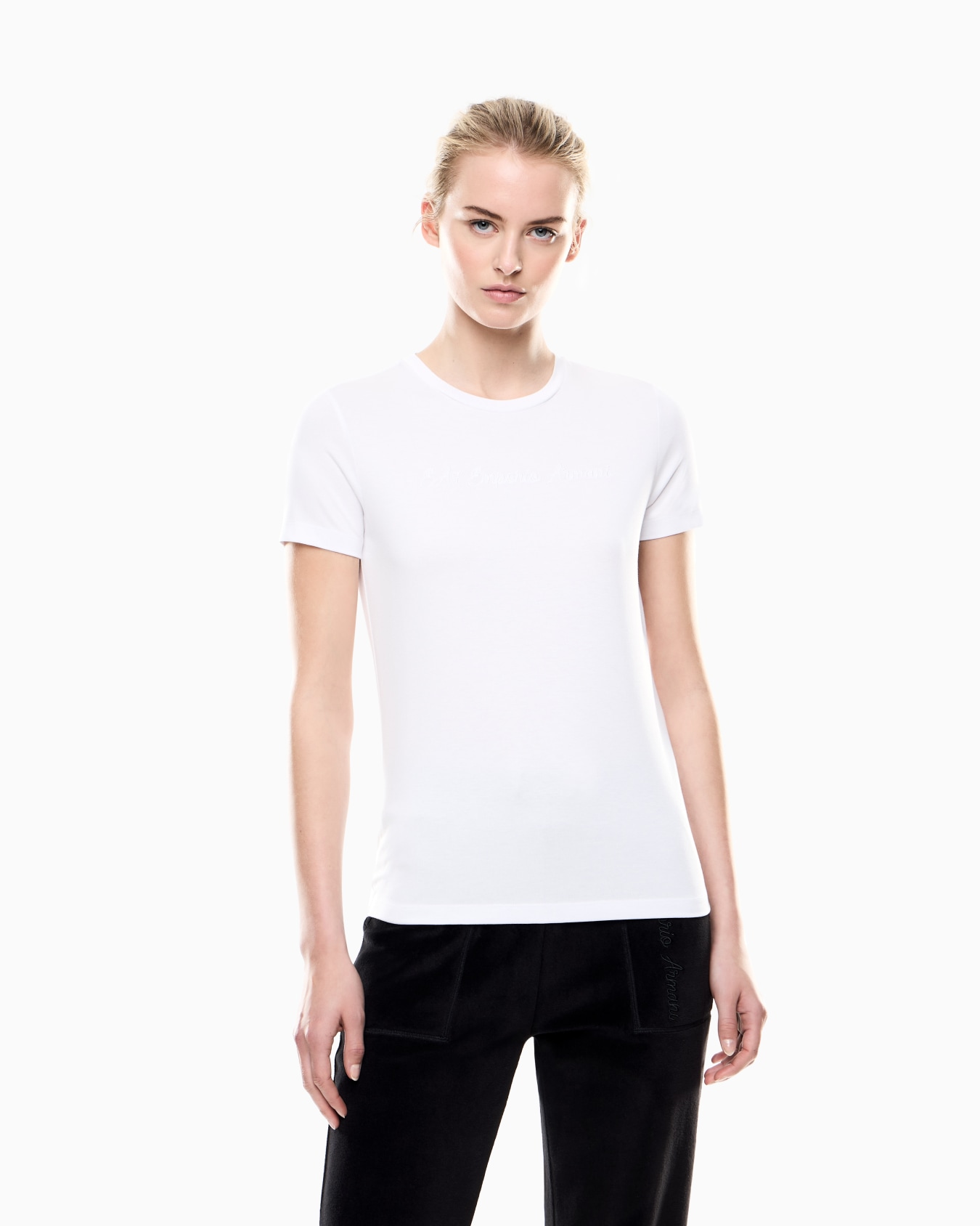 T-shirt ras-du-cou Athletic Velour en mélange viscose Diapositive 3