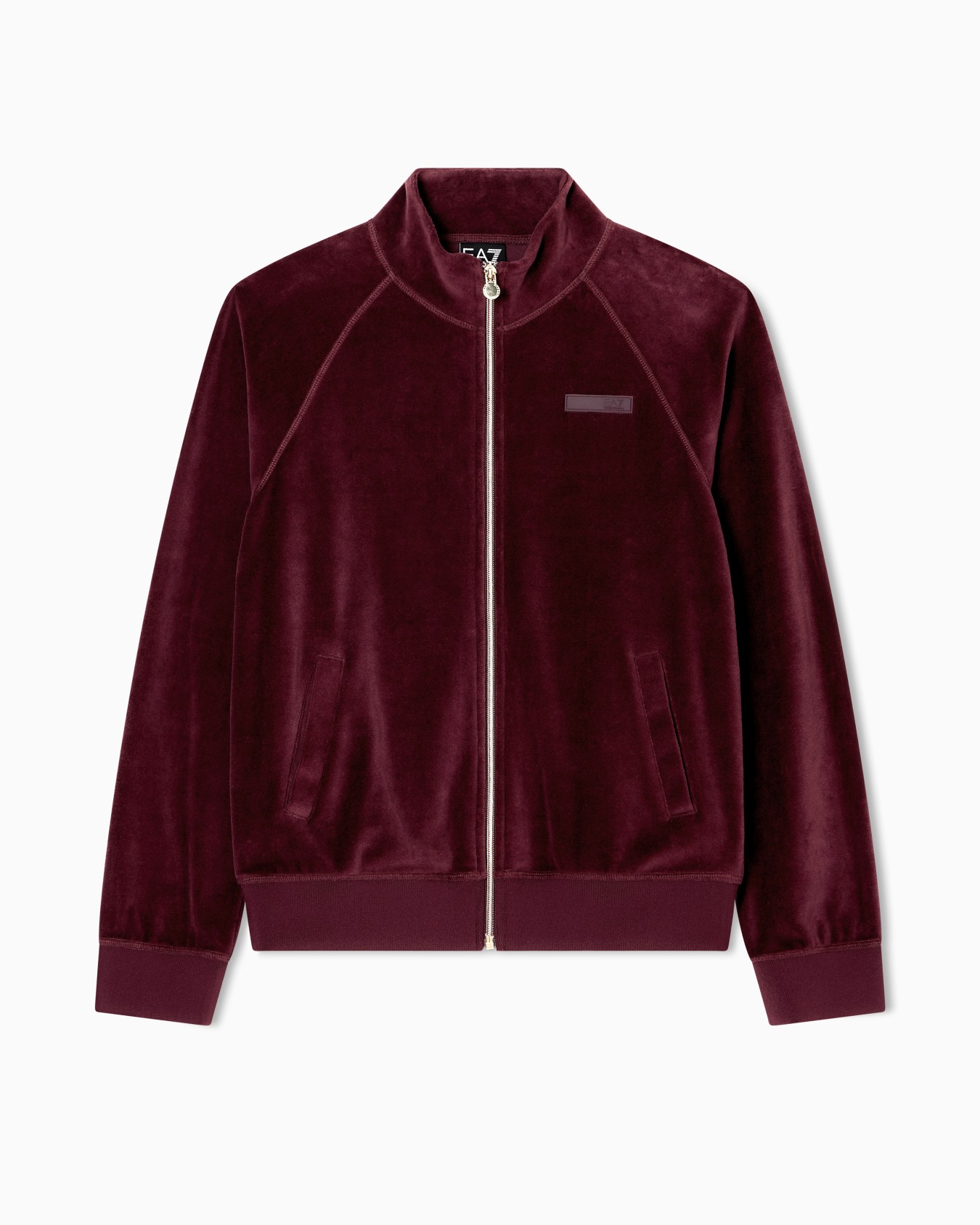 Athletic Velour zip-up sweatshirt in stretch chenille Slide 0