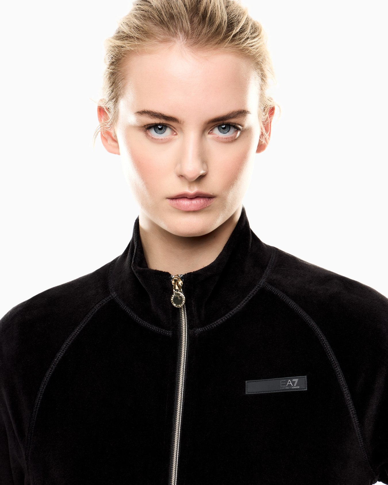 Athletic Velour zip-up sweatshirt in stretch chenille Slide 4