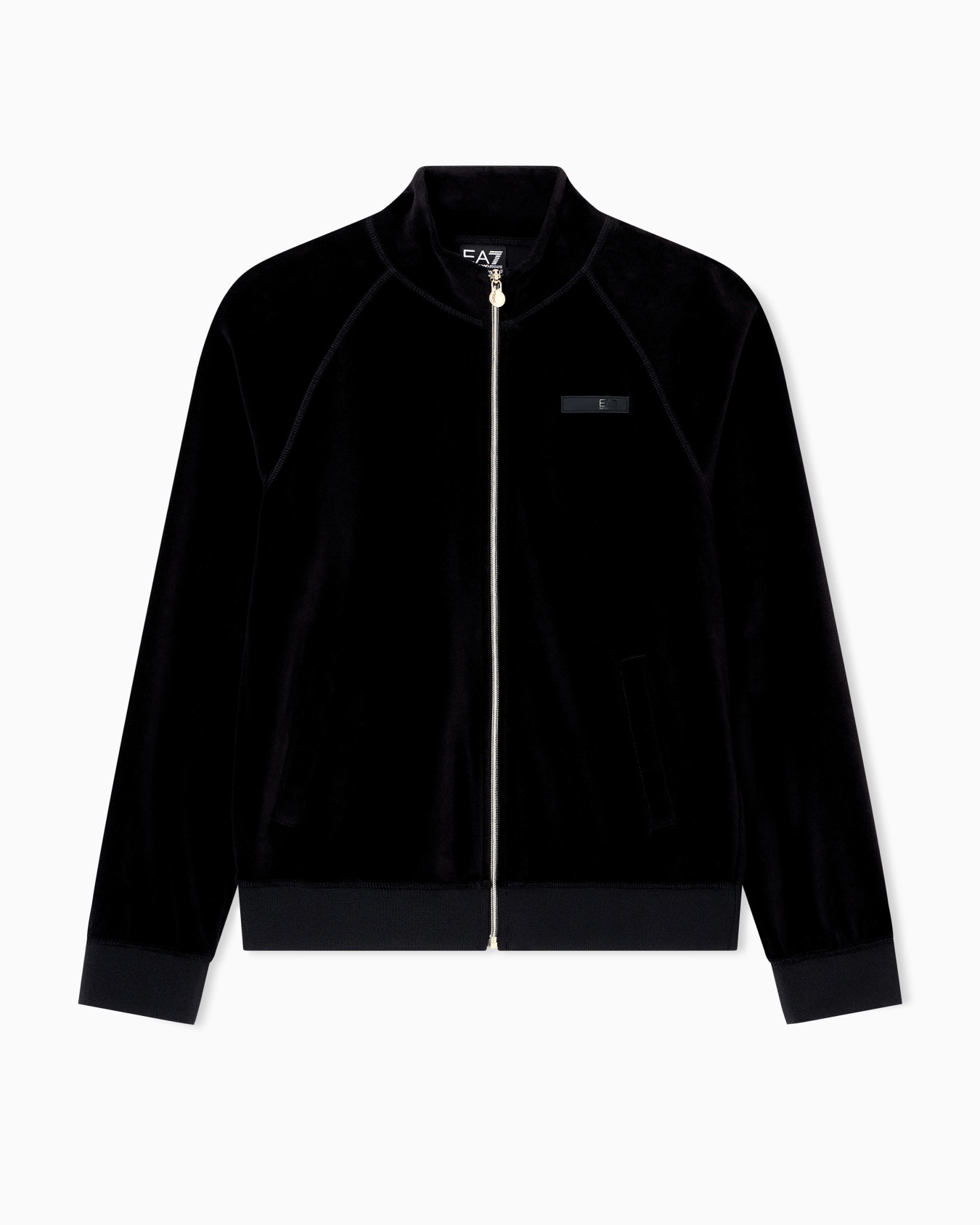 Athletic Velour zip-up sweatshirt in stretch chenille Slide 0