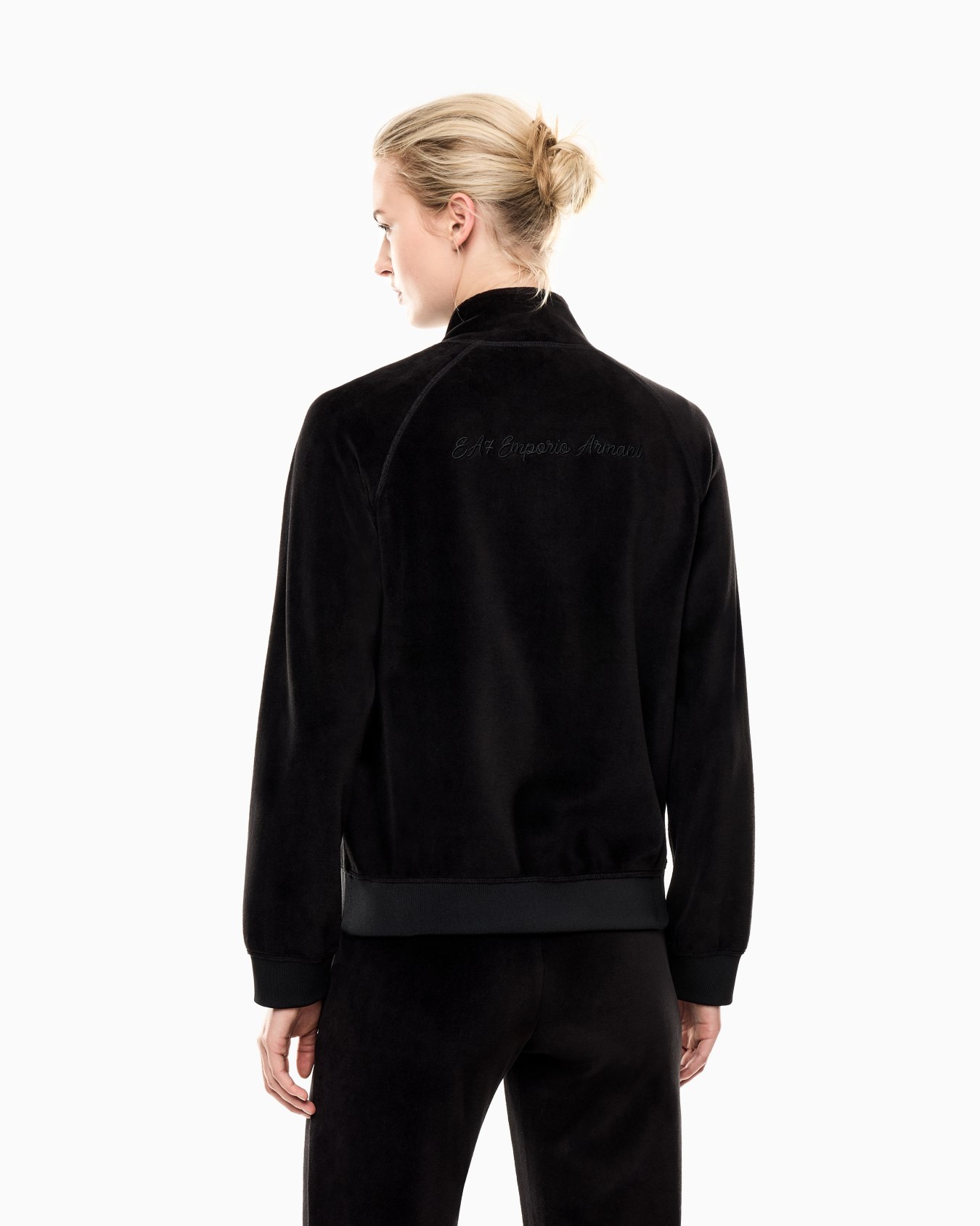 Athletic Velour zip-up sweatshirt in stretch chenille Slide 2