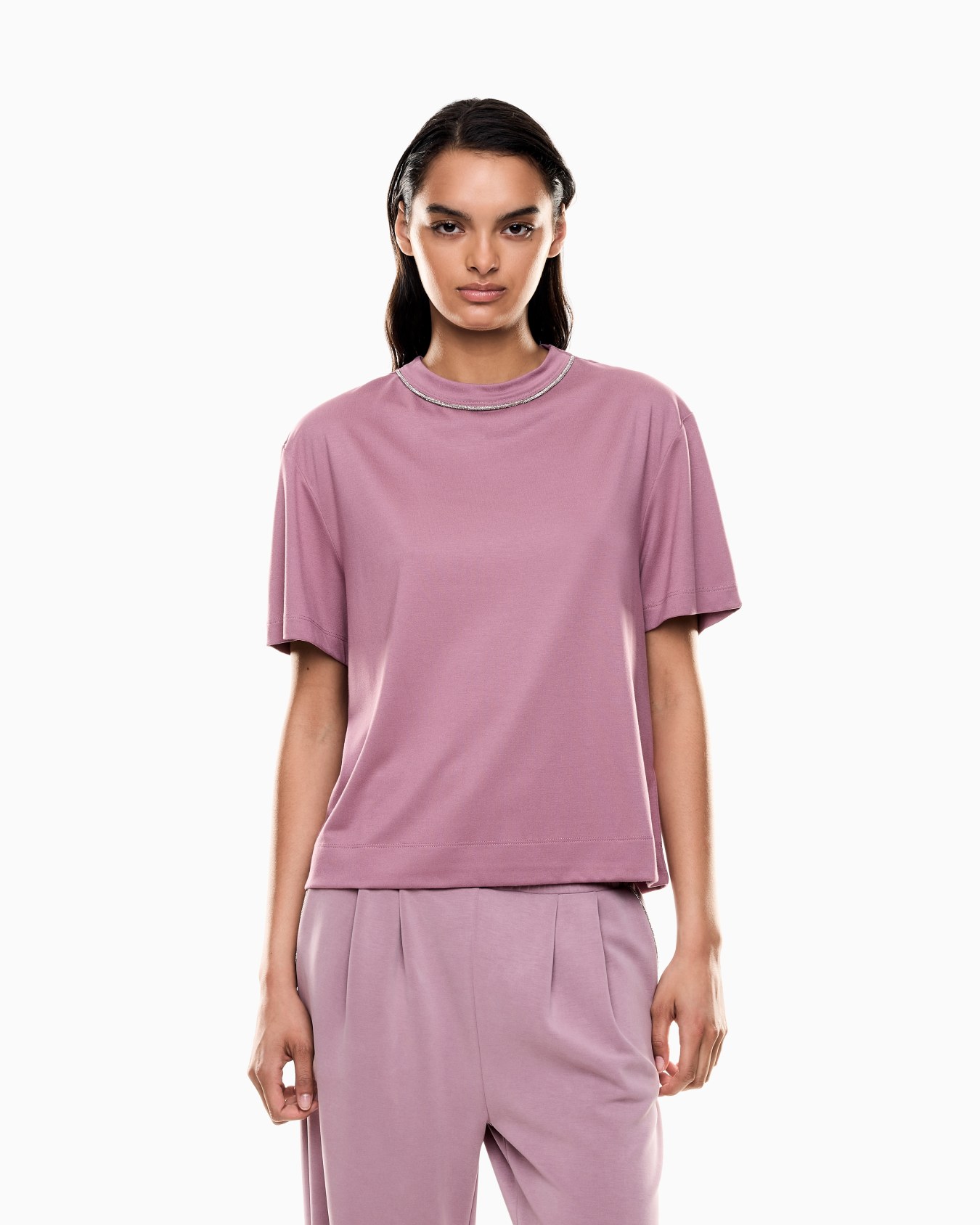 Camiseta de cuello redondo de mezcla de viscosa Precious Diapositiva 3