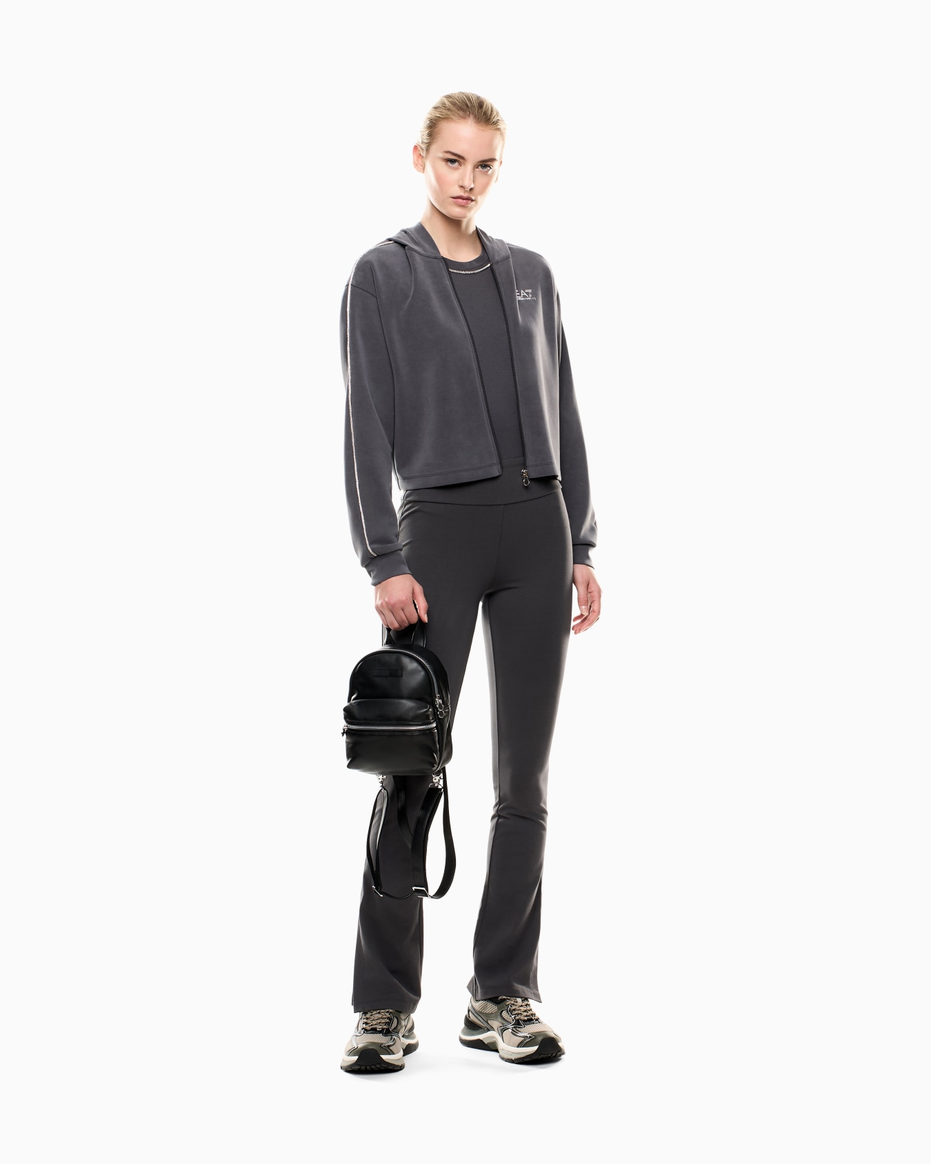 Precious stretch-modal interlock zip-up sweatshirt Slide 1