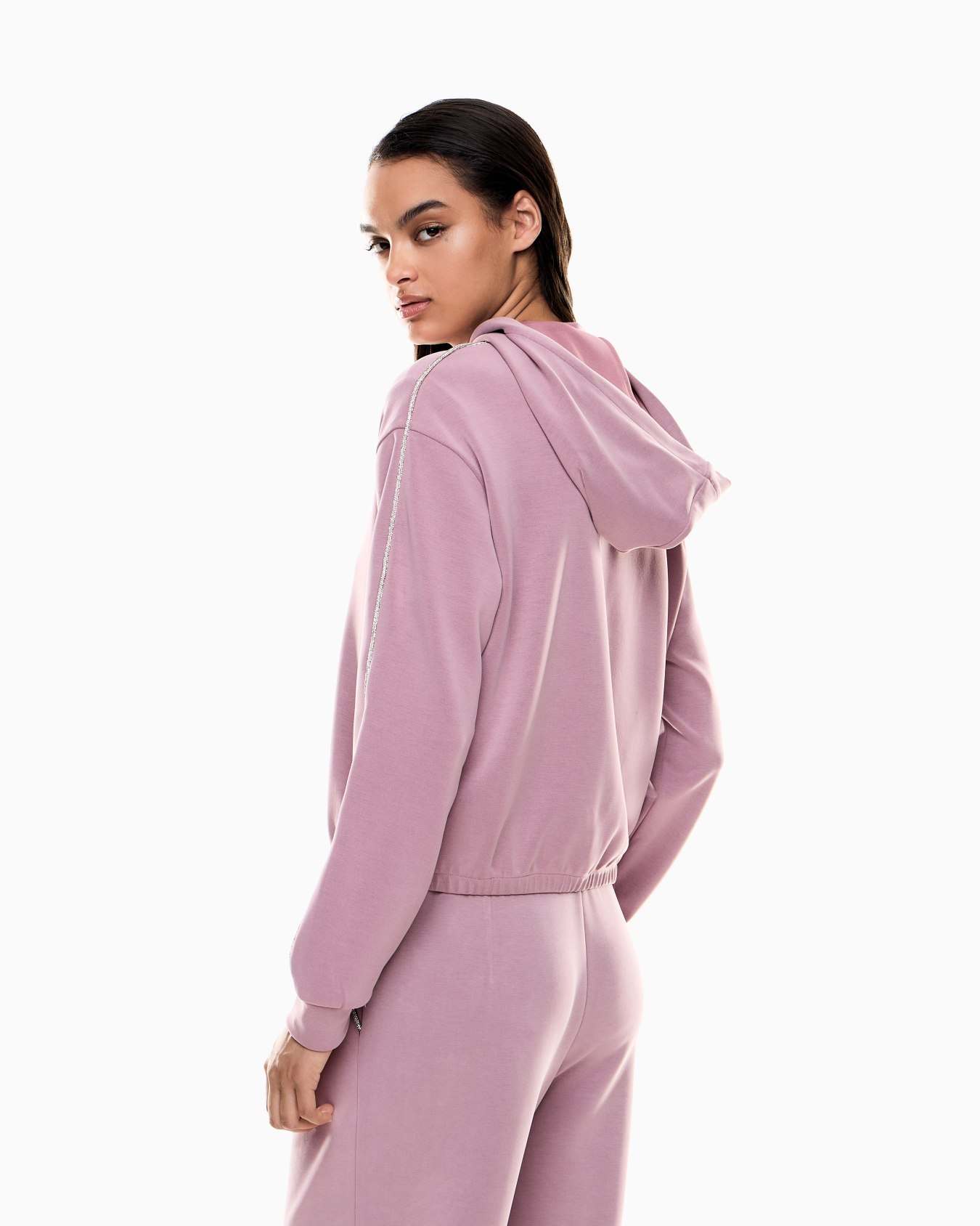 Precious stretch-modal interlock zip-up sweatshirt Slide 2