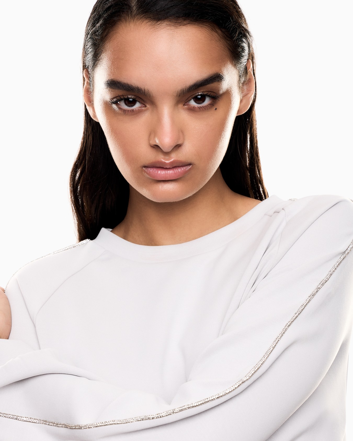 Precious crew-neck sweatshirt in stretch modal interlock Slide 4