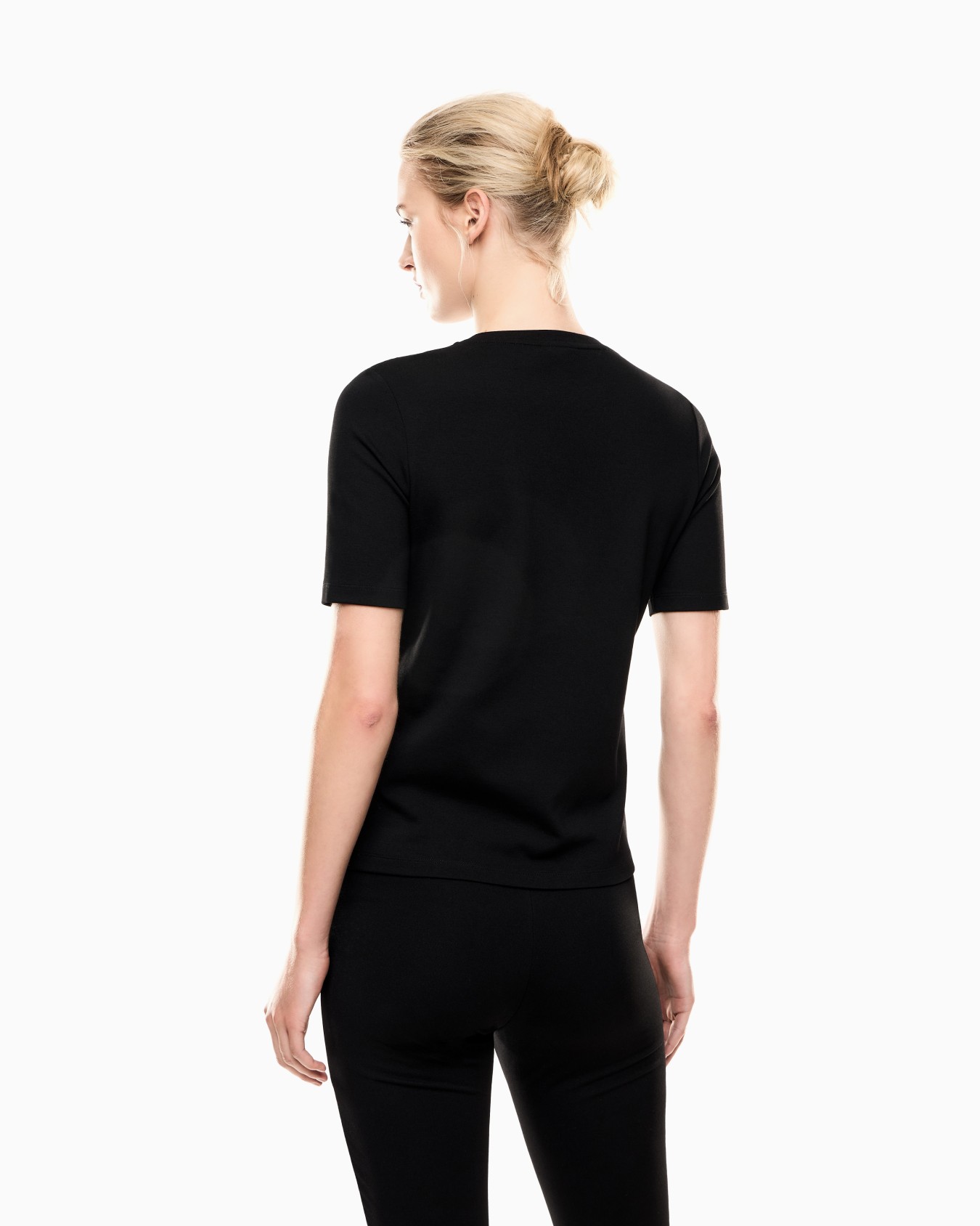Winter Mix crew-neck T-shirt in a leather-effect fabric Slide 2