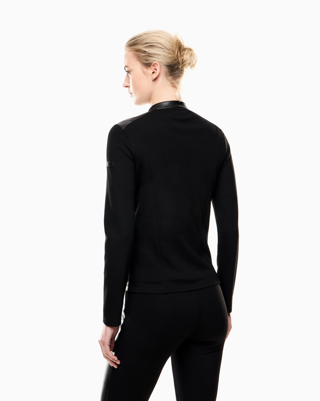 Winter Mix zip-up sweatshirt with leather-effect fabric inserts Slide 2