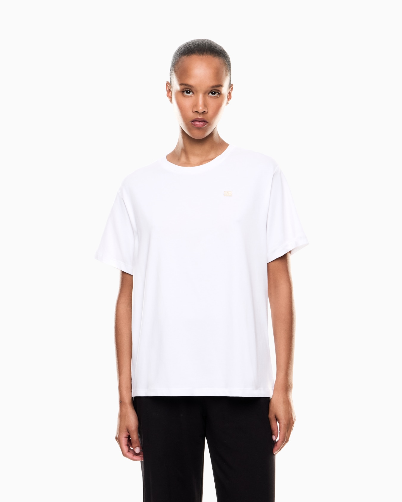Core Lady short-sleeved T-shirt in stretch cotton jersey Slide 3