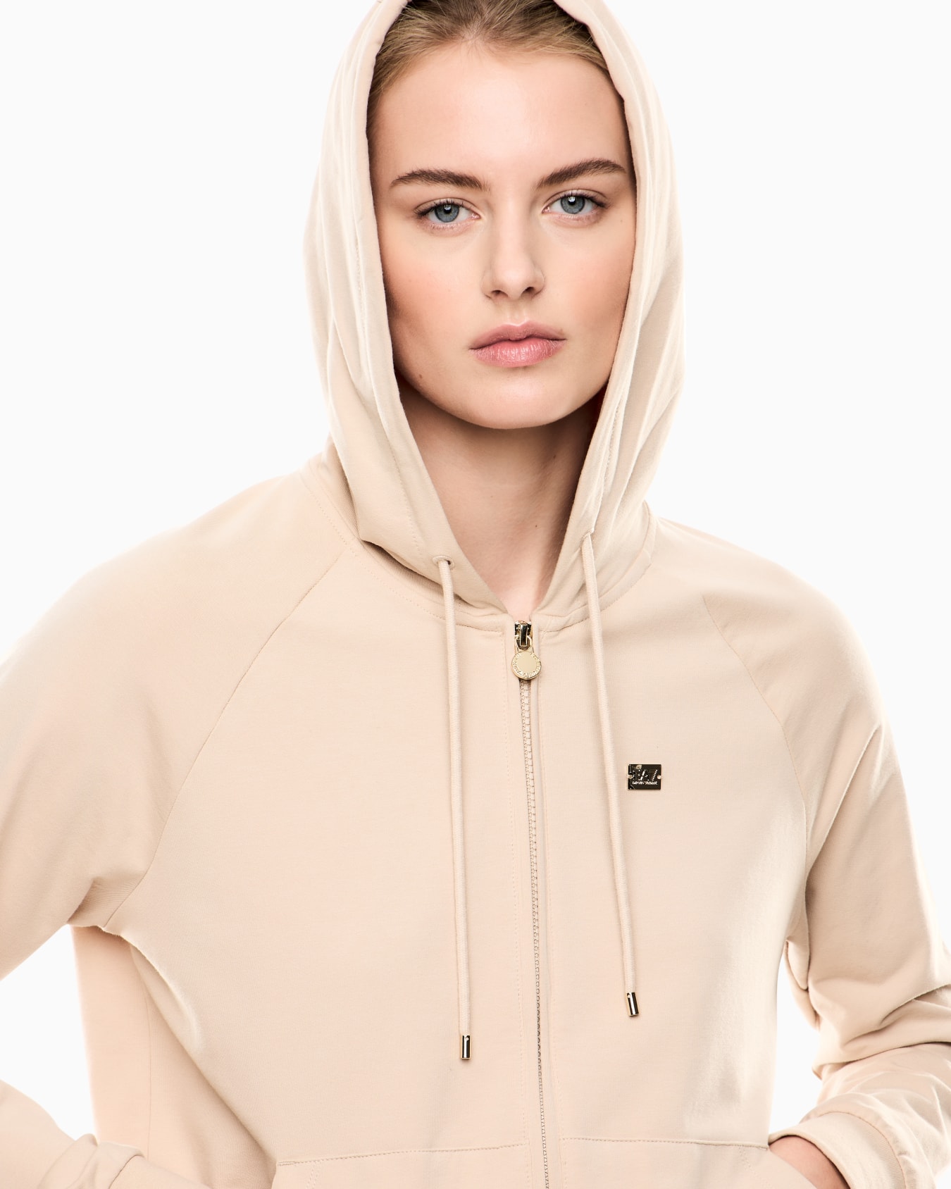 Stretch-cotton hooded Core Lady sweatshirt Slide 4