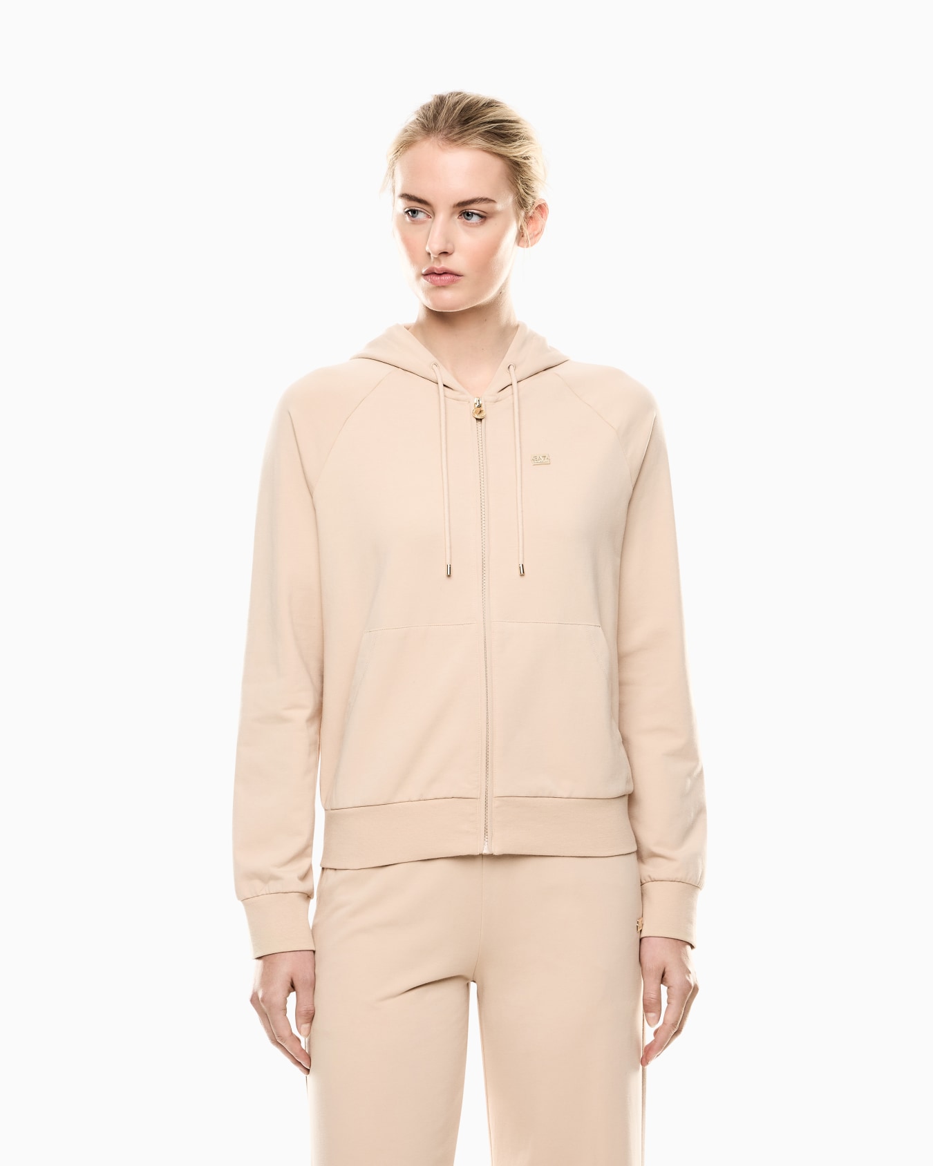 Stretch-cotton hooded Core Lady sweatshirt Slide 3