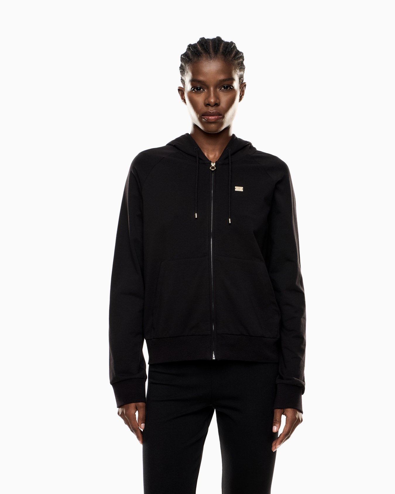 Stretch-cotton hooded Core Lady sweatshirt Slide 3