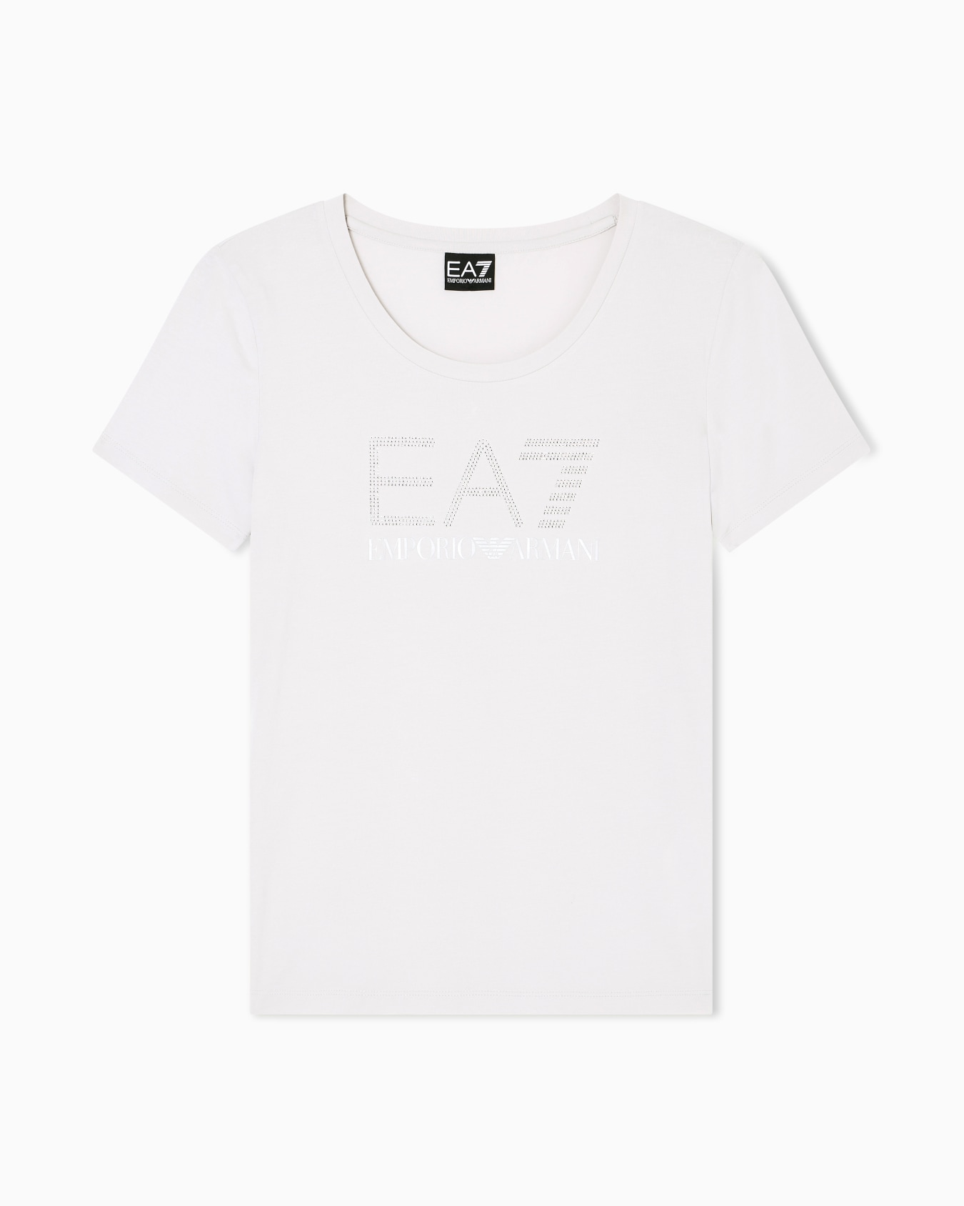 Logo Series stretch-cotton crew-neck T-shirt with rhinestones Slide 0