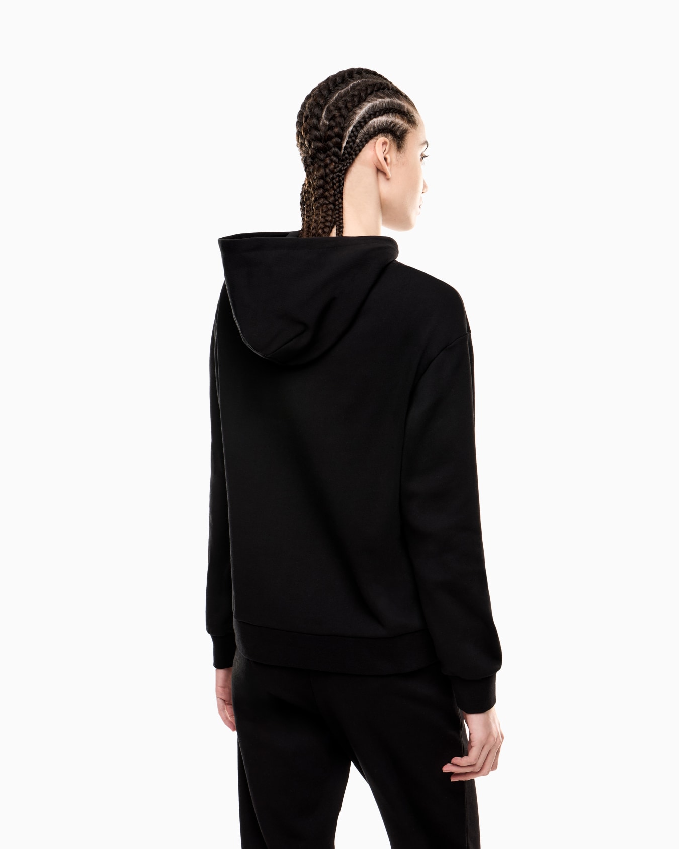 Logo Series organic cotton-blend hooded sweatshirt with rhinestones Slide 2