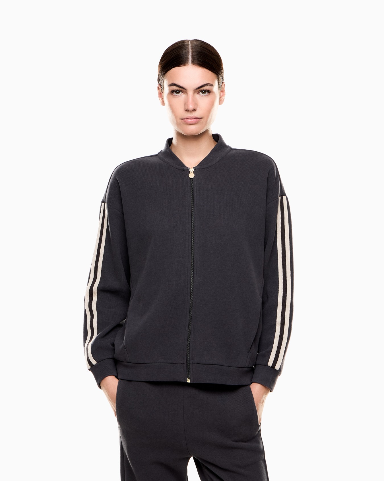 Sporty Forever ジップアップ スウェットシャツ コットン混紡 スライドする 3